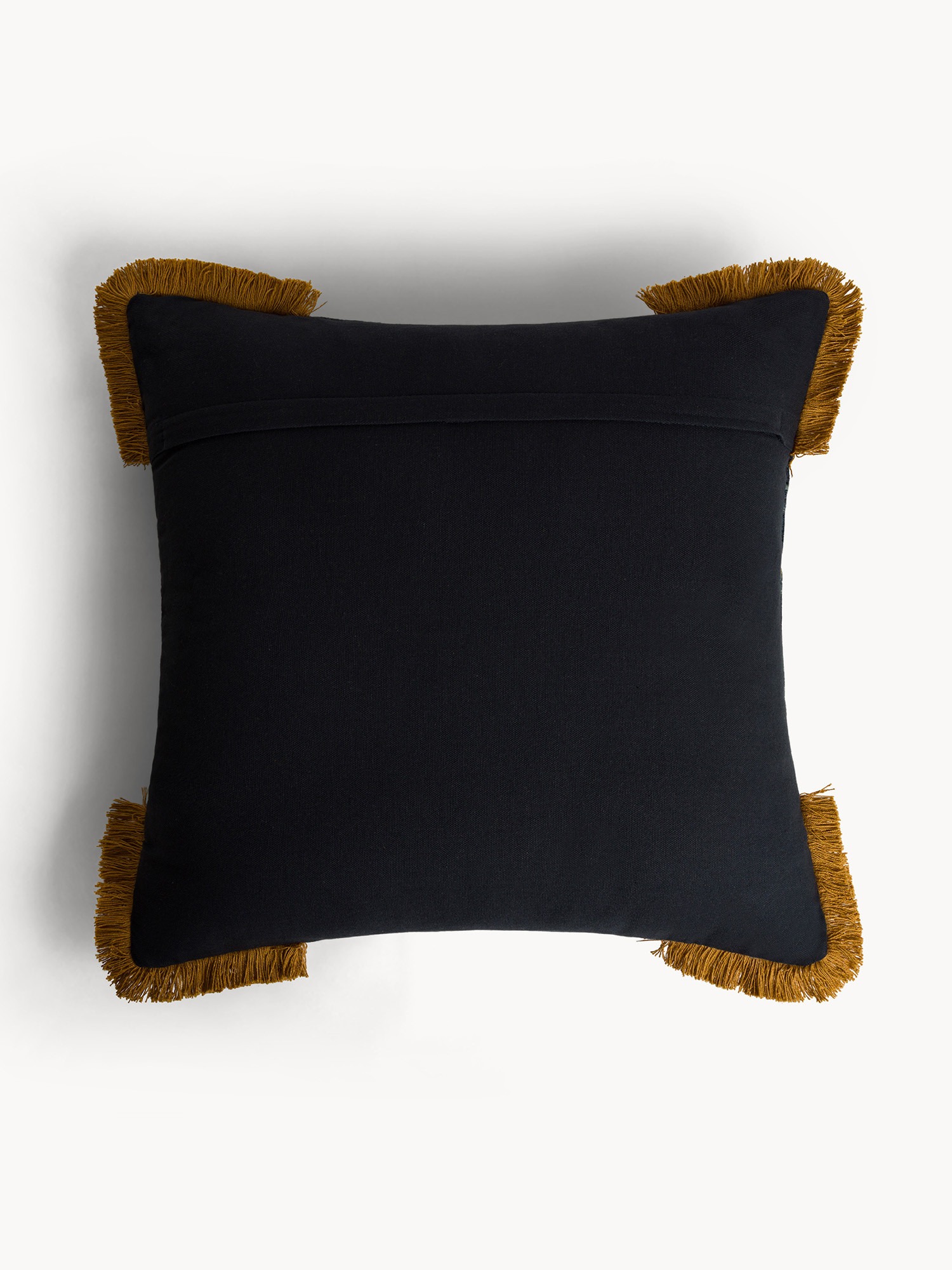 Cotton blend cushion with floral print and tassels, Multicolor, large image number 1