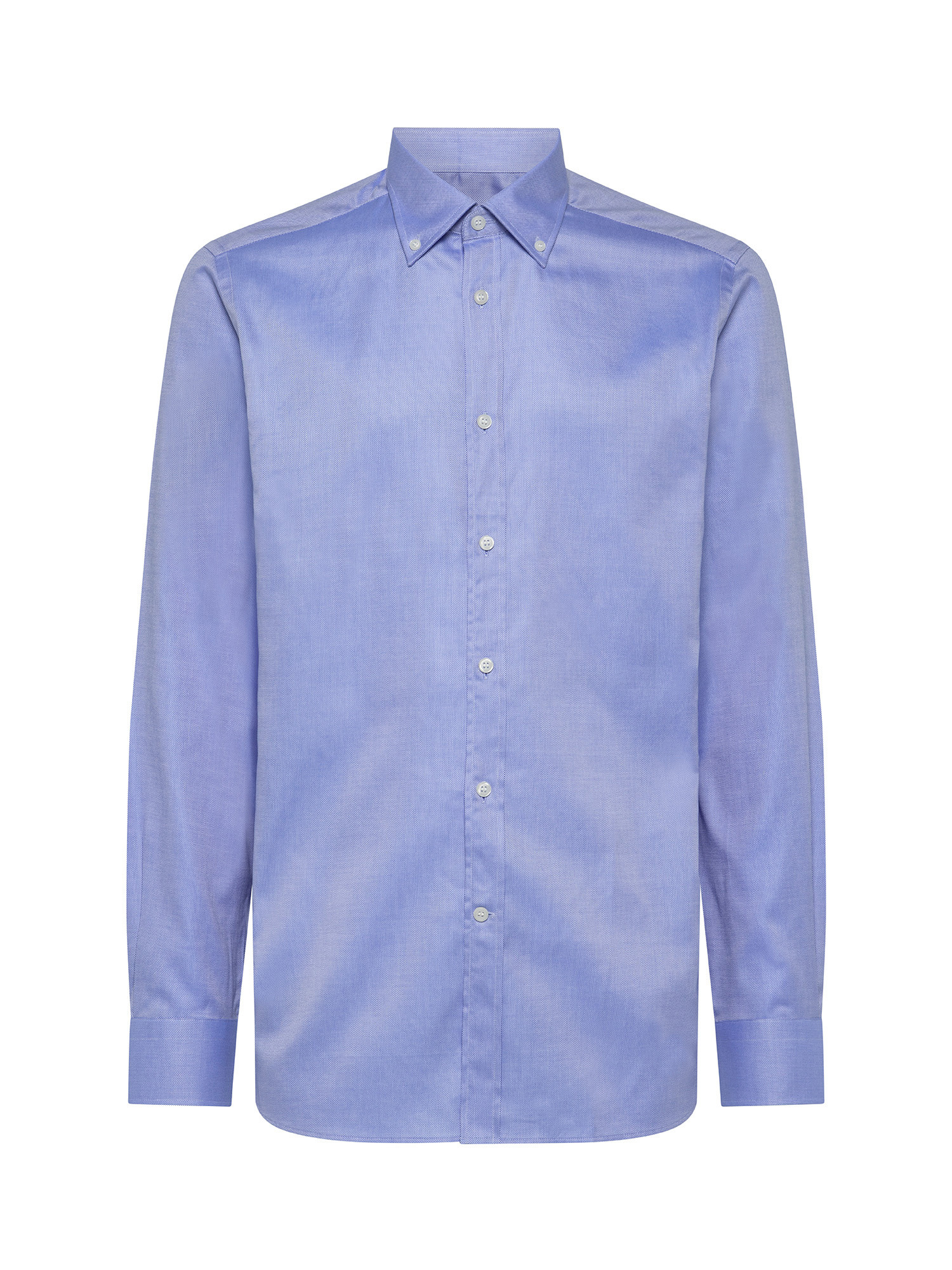 Camicia slim fit in puro cotone, Azzurro, large image number 1