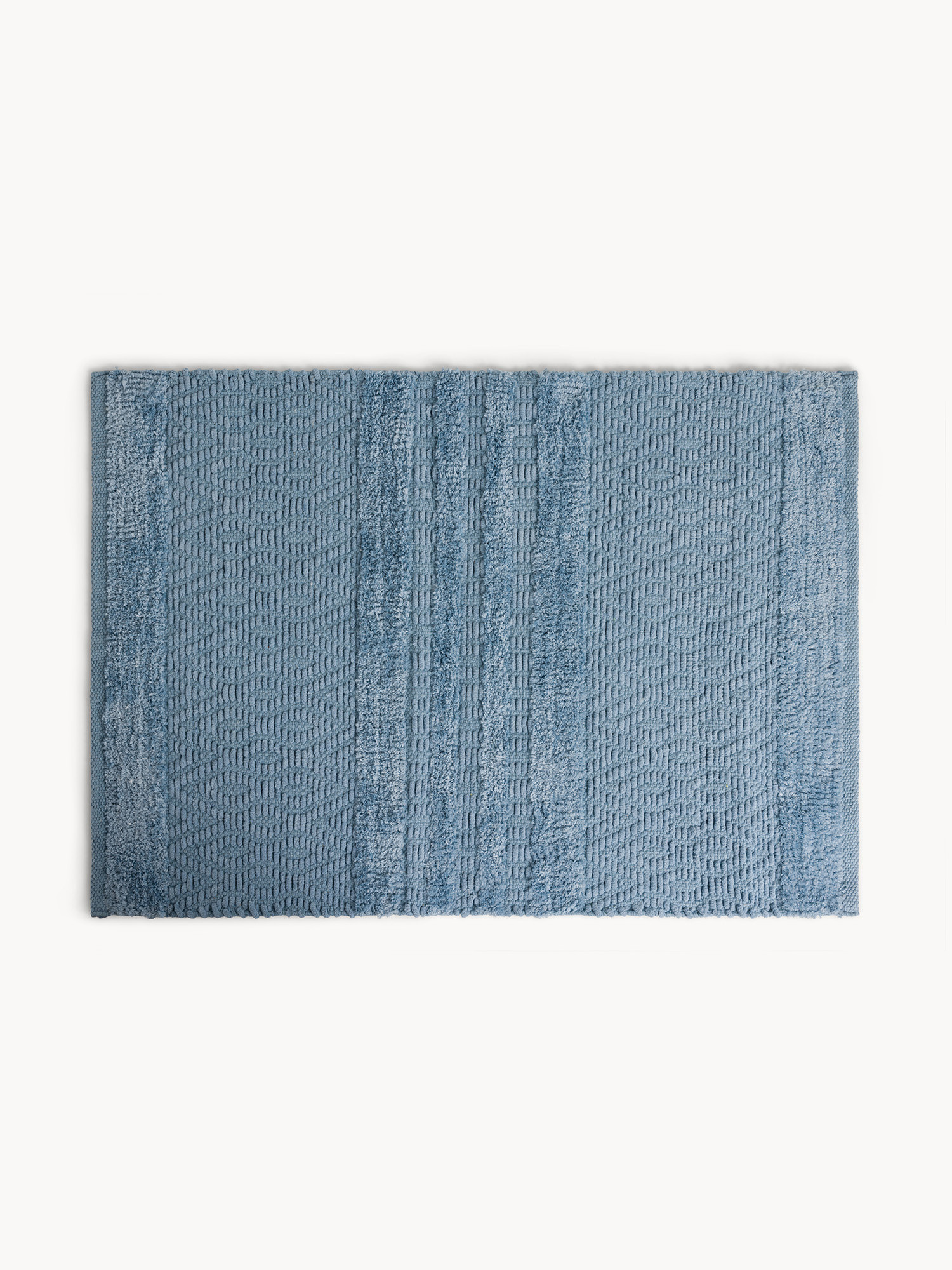 Chenille bath mat geometric pattern, Light Blue, large image number 0