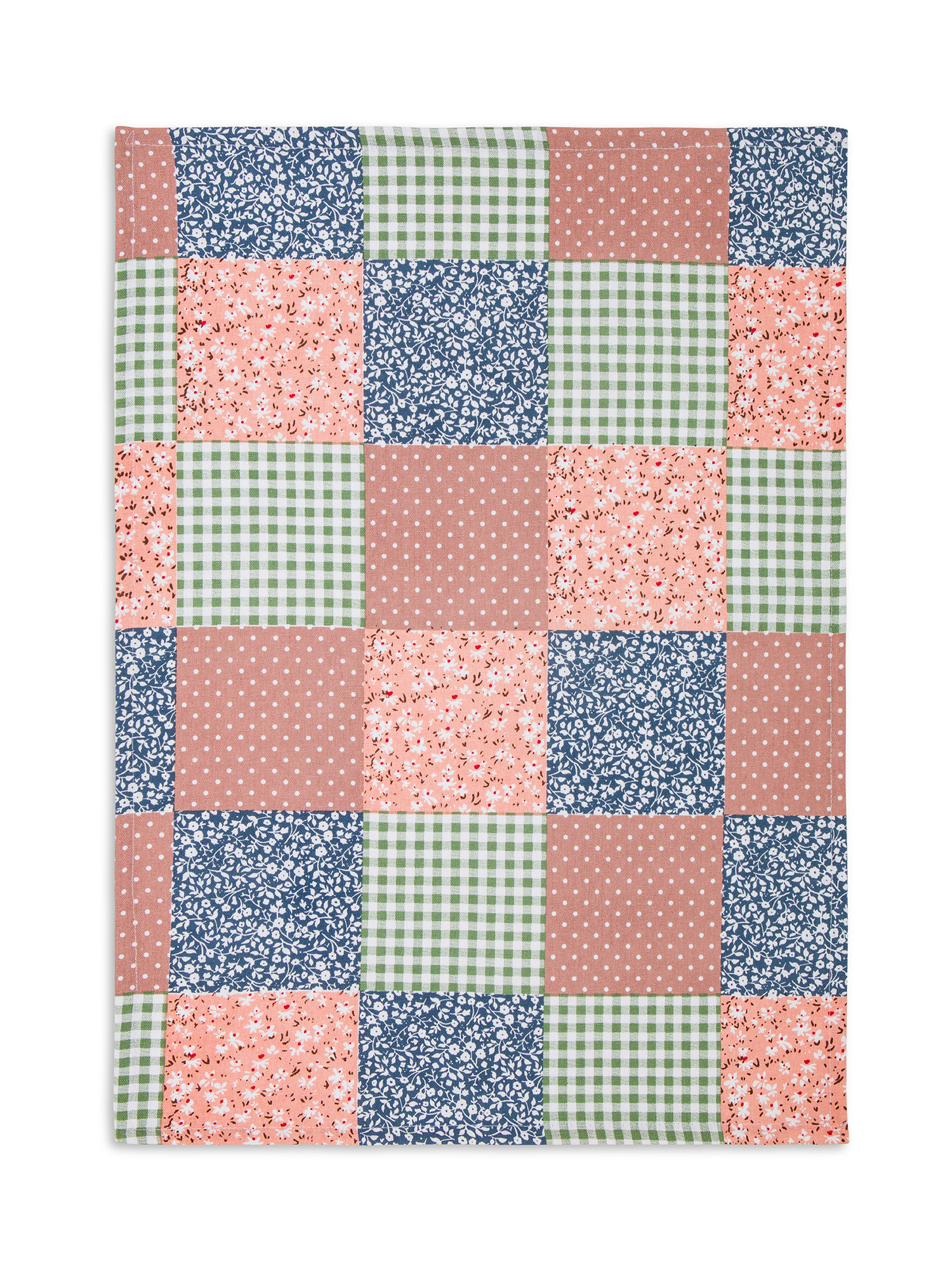 Set of 2 patchwork effect cotton tea towels, Multicolor, large image number 2