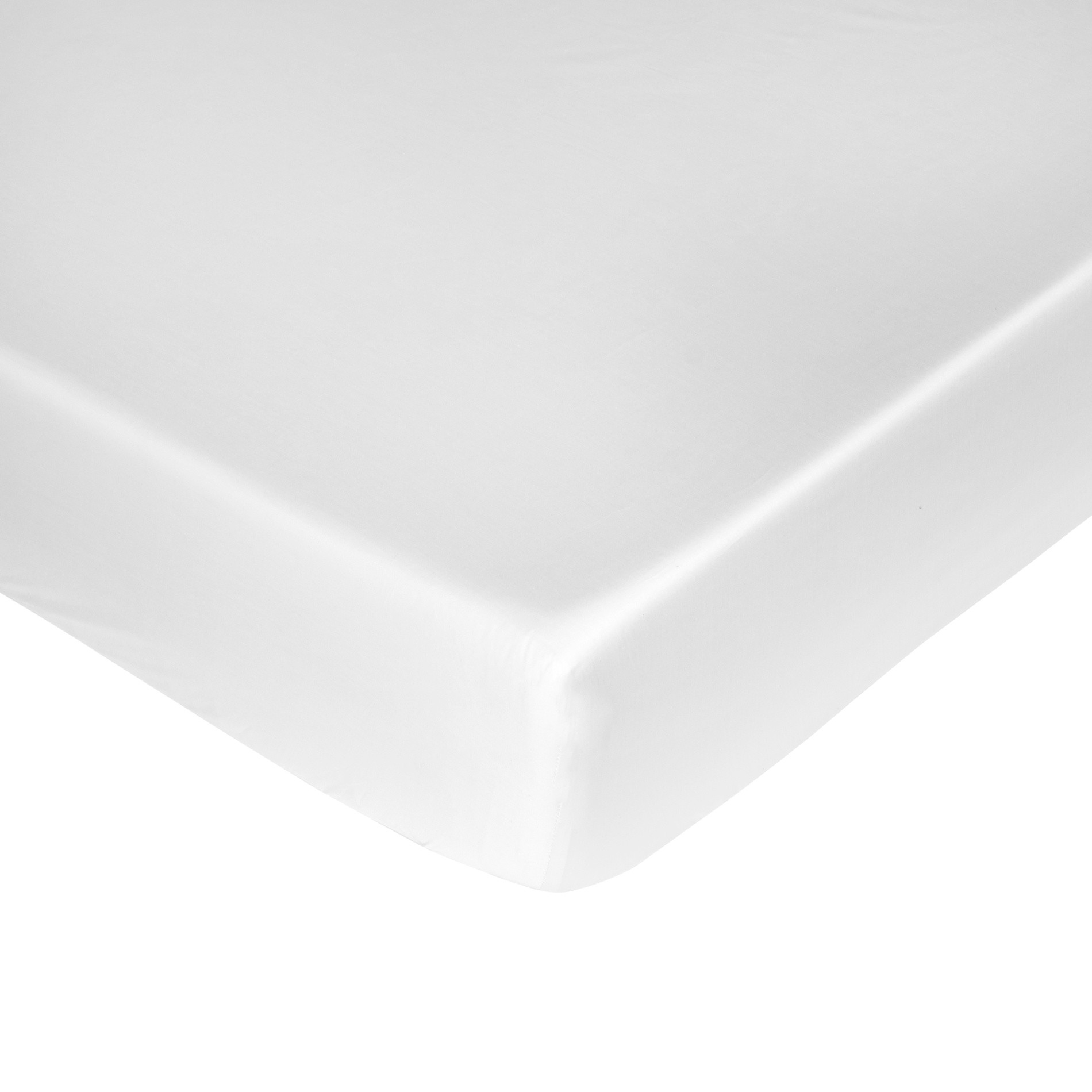 Fitted sheet in TC400 satin cotton, White 2, large image number 0