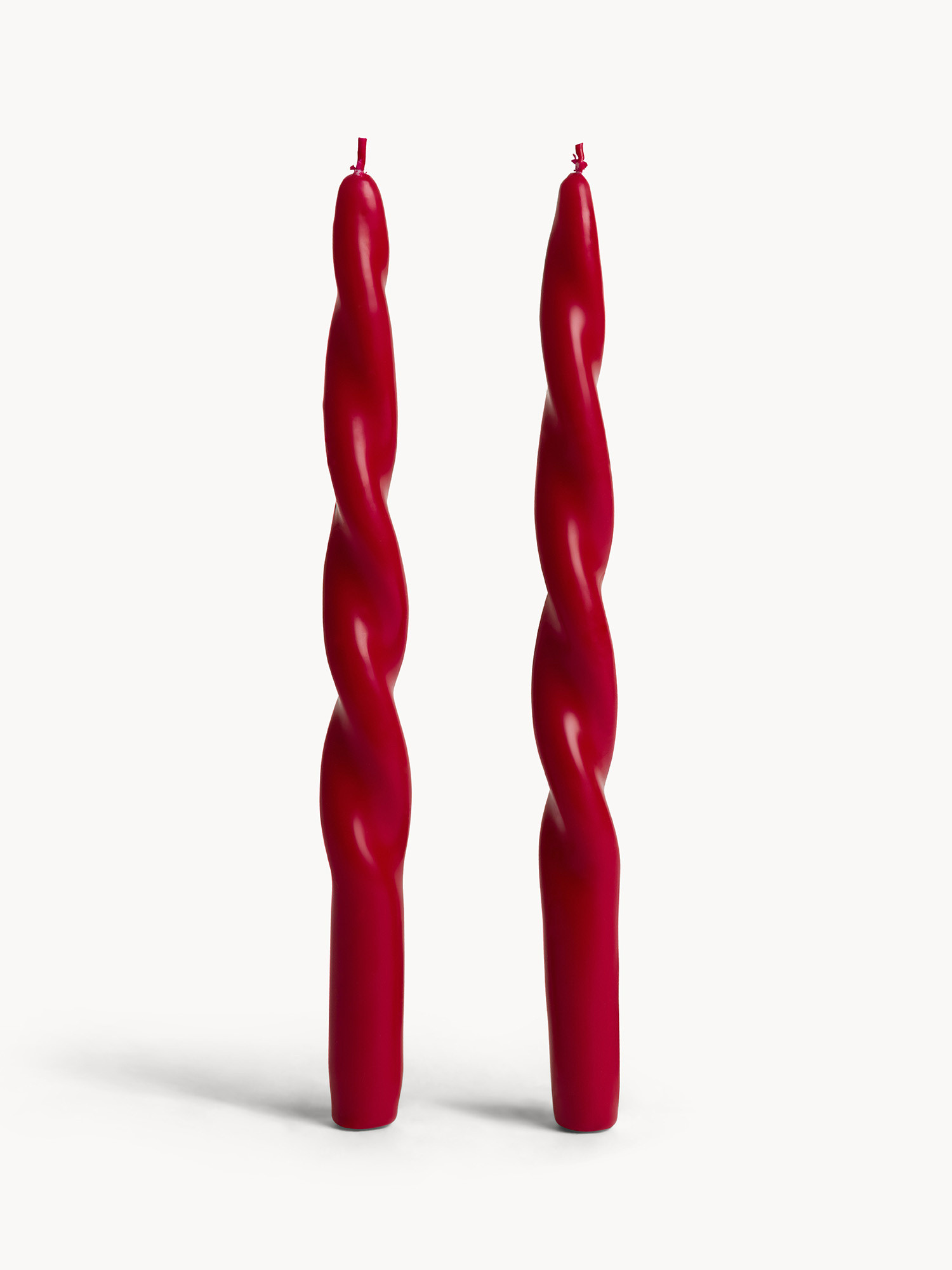 Set 2 candele torchon, Rosso, large image number 0