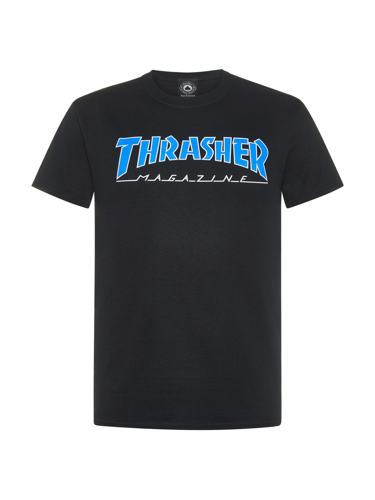 Thrasher - T-Shirt con logo outlined, Nero, large image number 0