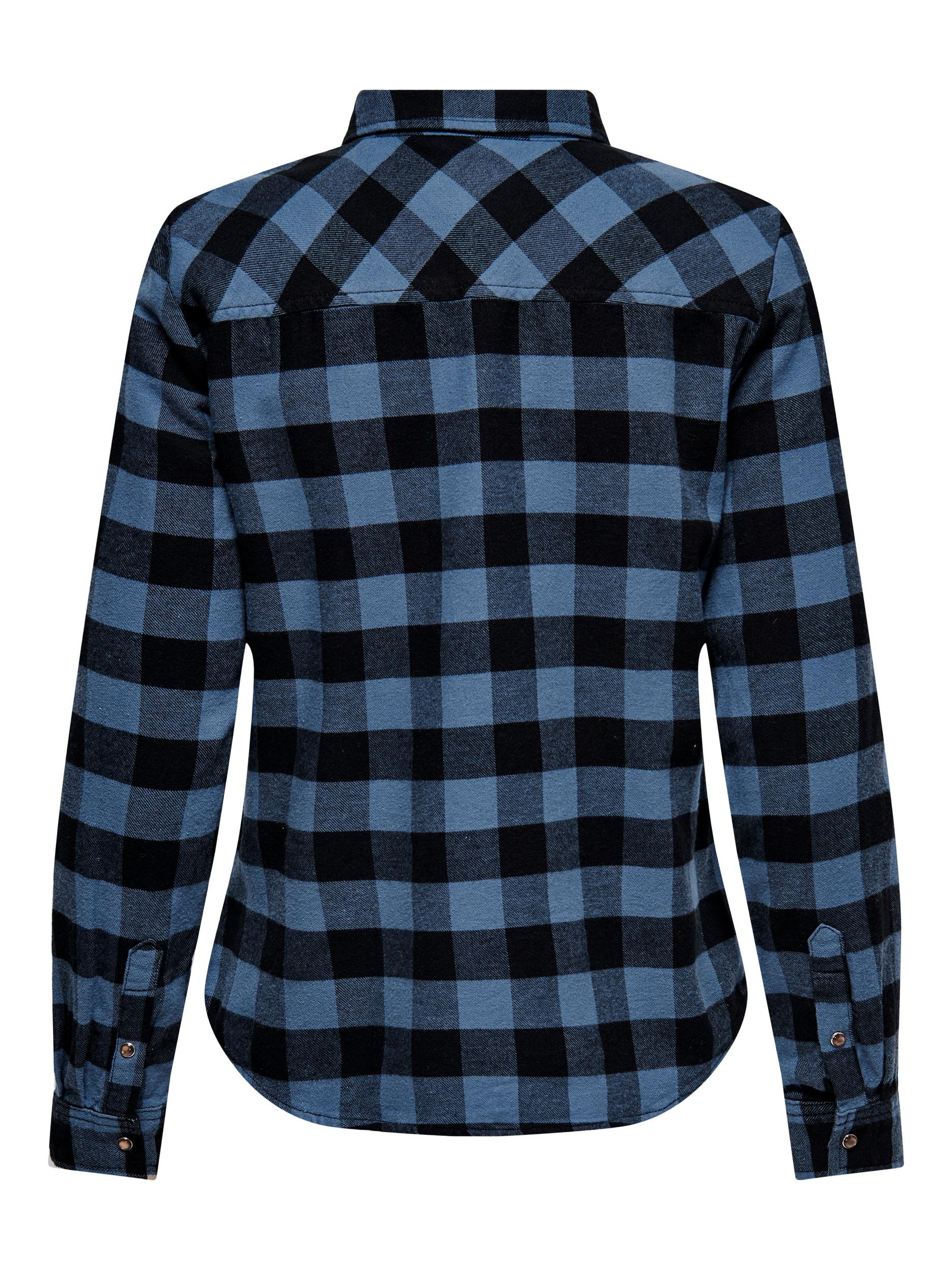 shirt with checked pattern, Blue, large image number 1