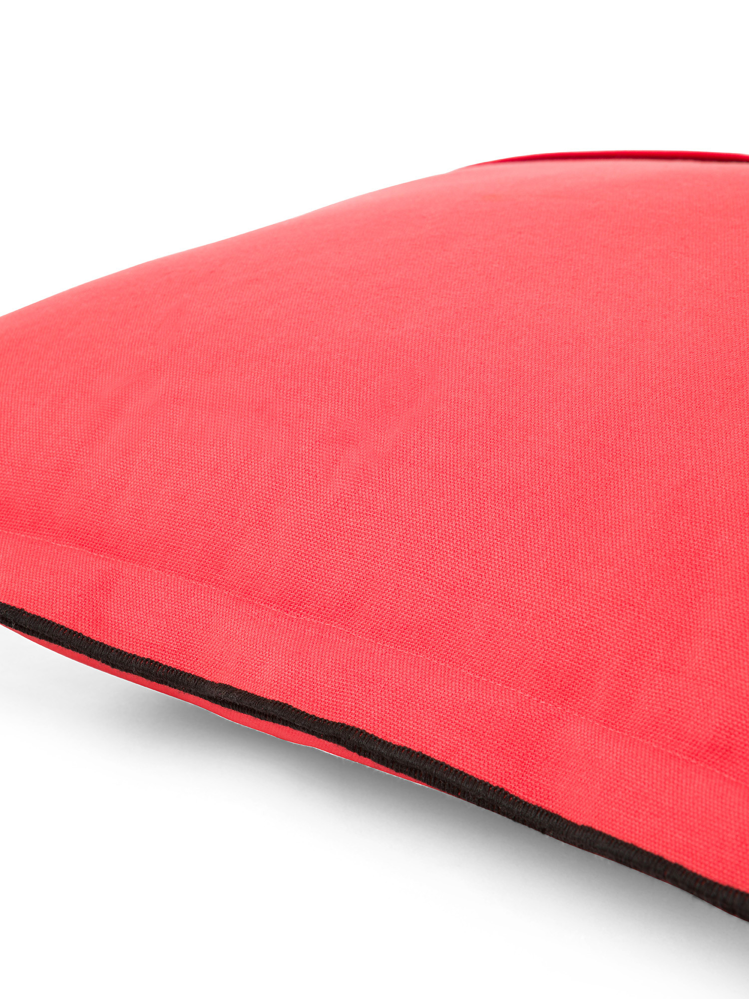 Cuscino cotone con bordo overlock 45x45cm, Rosso, large image number 2