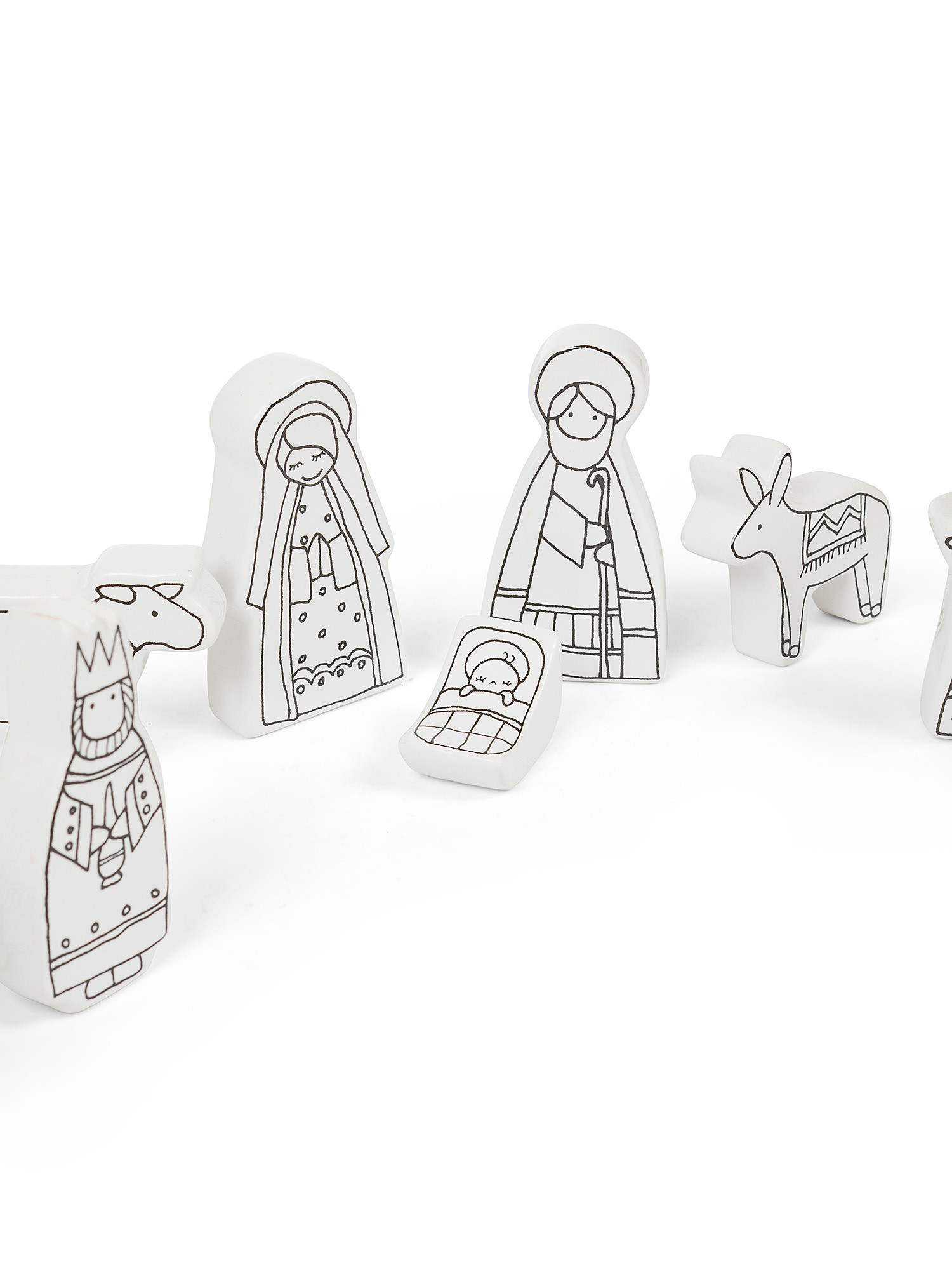 Set natività  in ceramica, Bianco, large image number 1