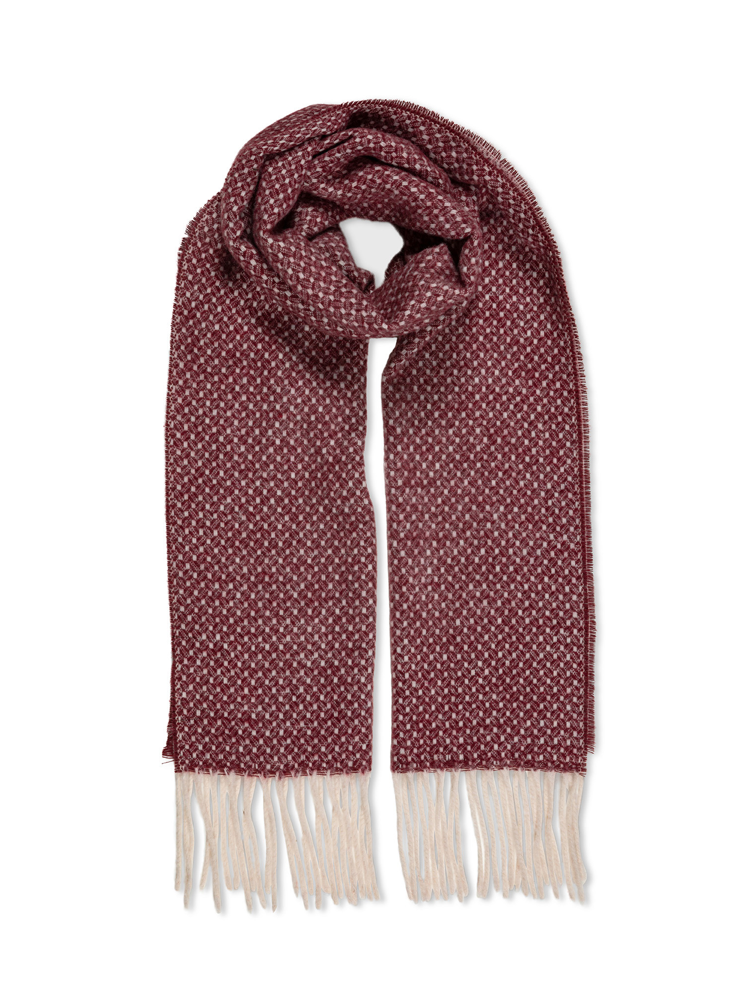 Luca D'Altieri - Micro patterned scarf, Red Bordeaux, large image number 0