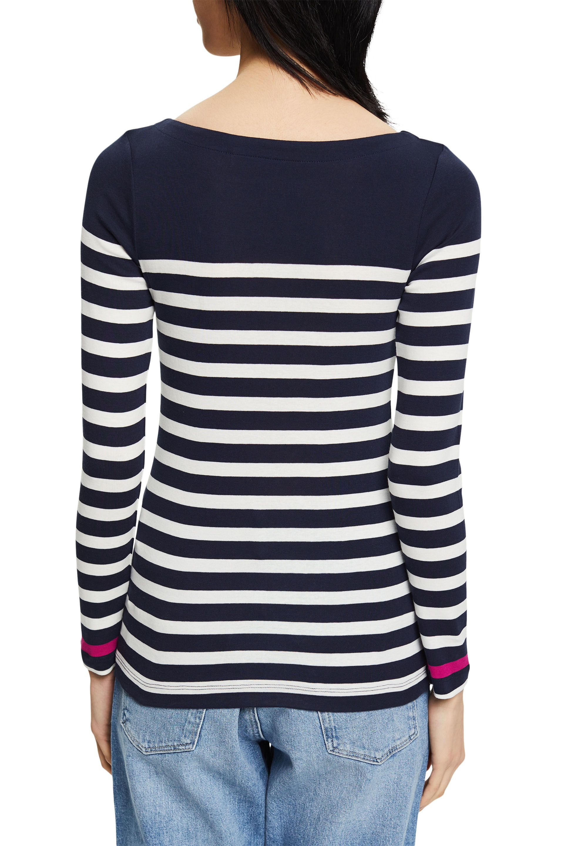 Long-sleeved shirt with marinare striped pattern, Blue, large image number 2