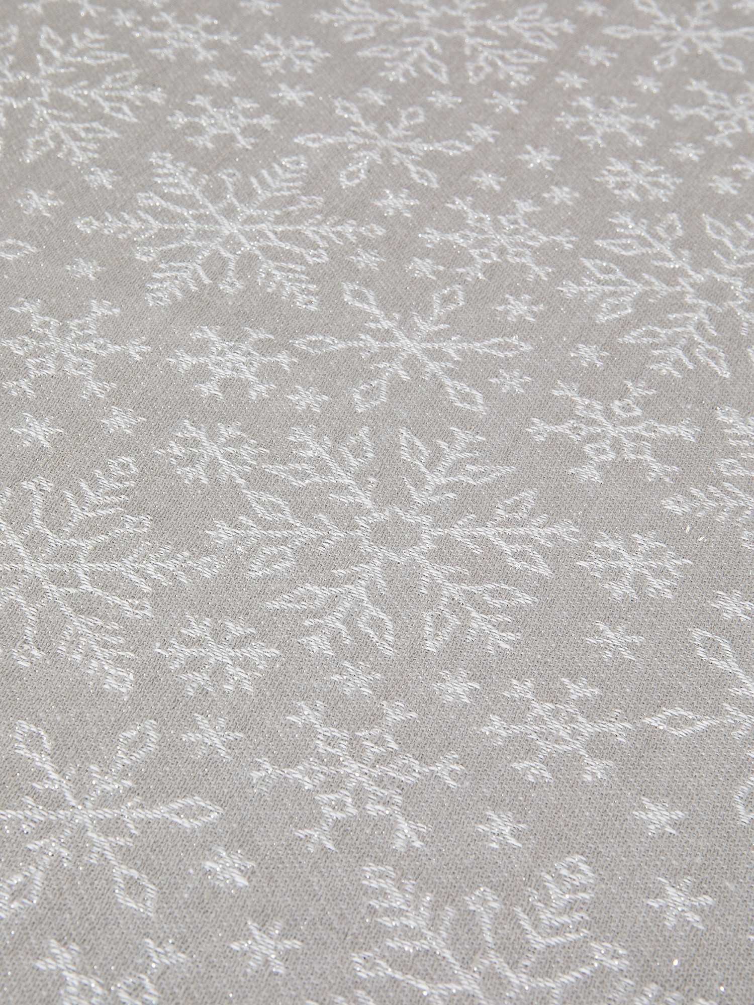 Cotton runner with lurex snowflakes pattern, Light Blue, large image number 1