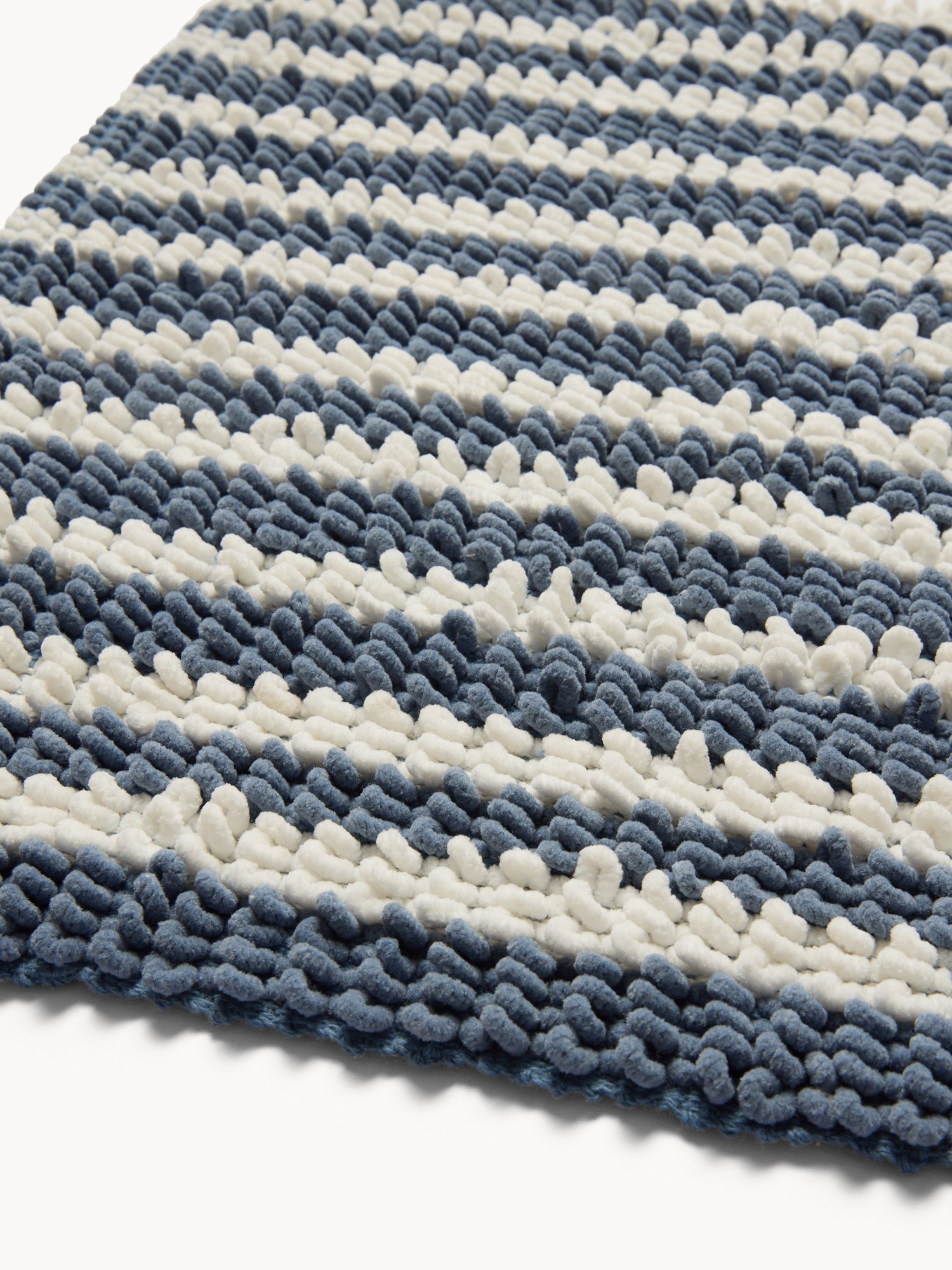 Striped Curl Bath Mat - Introductory Price, Bianco/Azzurro, large image number 1