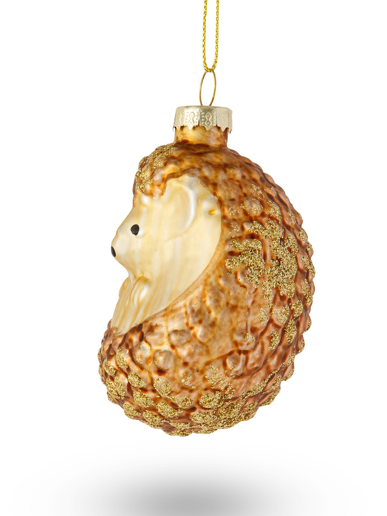 Hand-decorated glass porcupine tree decoration, Brown, large image number 1