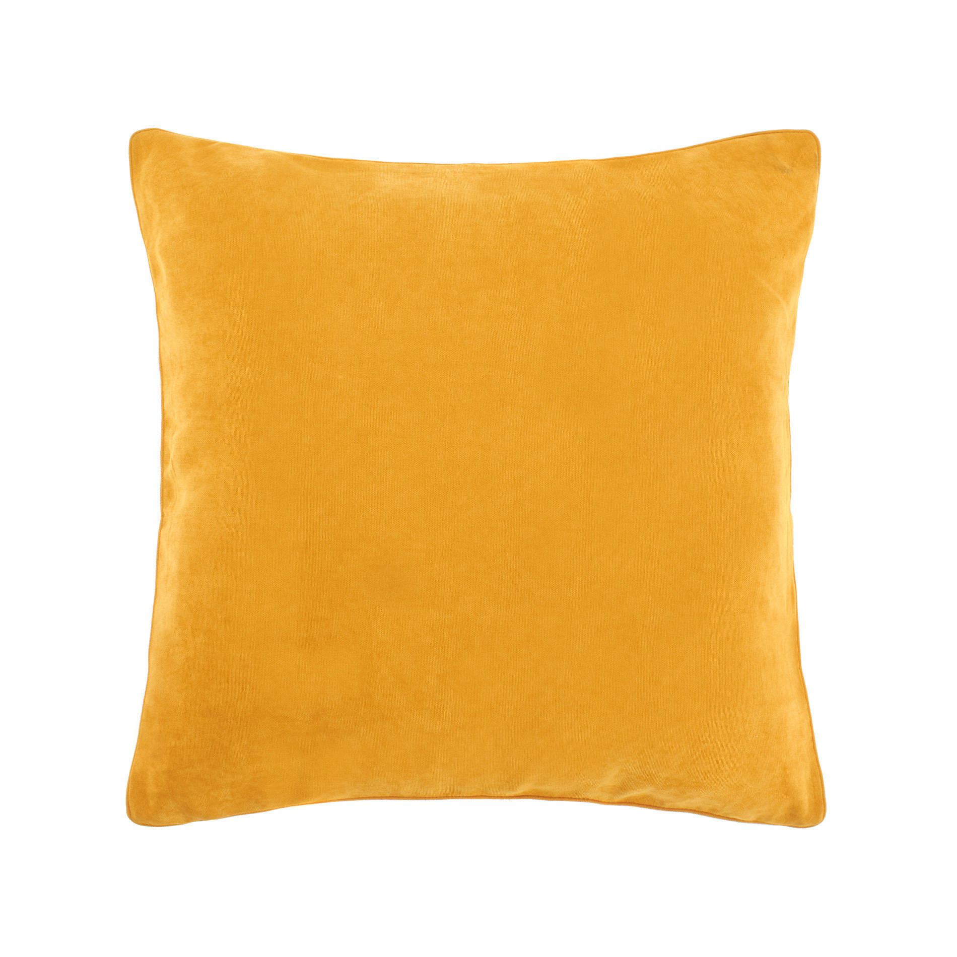 Solid colour melange cushion, Mustard Yellow, large image number 0