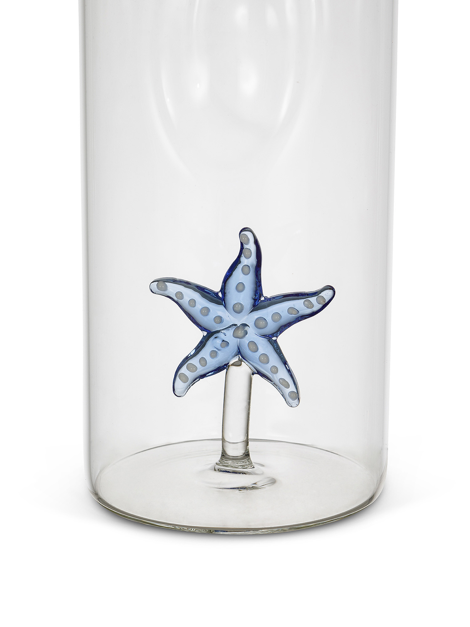 Glass carafe with starfish detail, Transparent, large image number 1