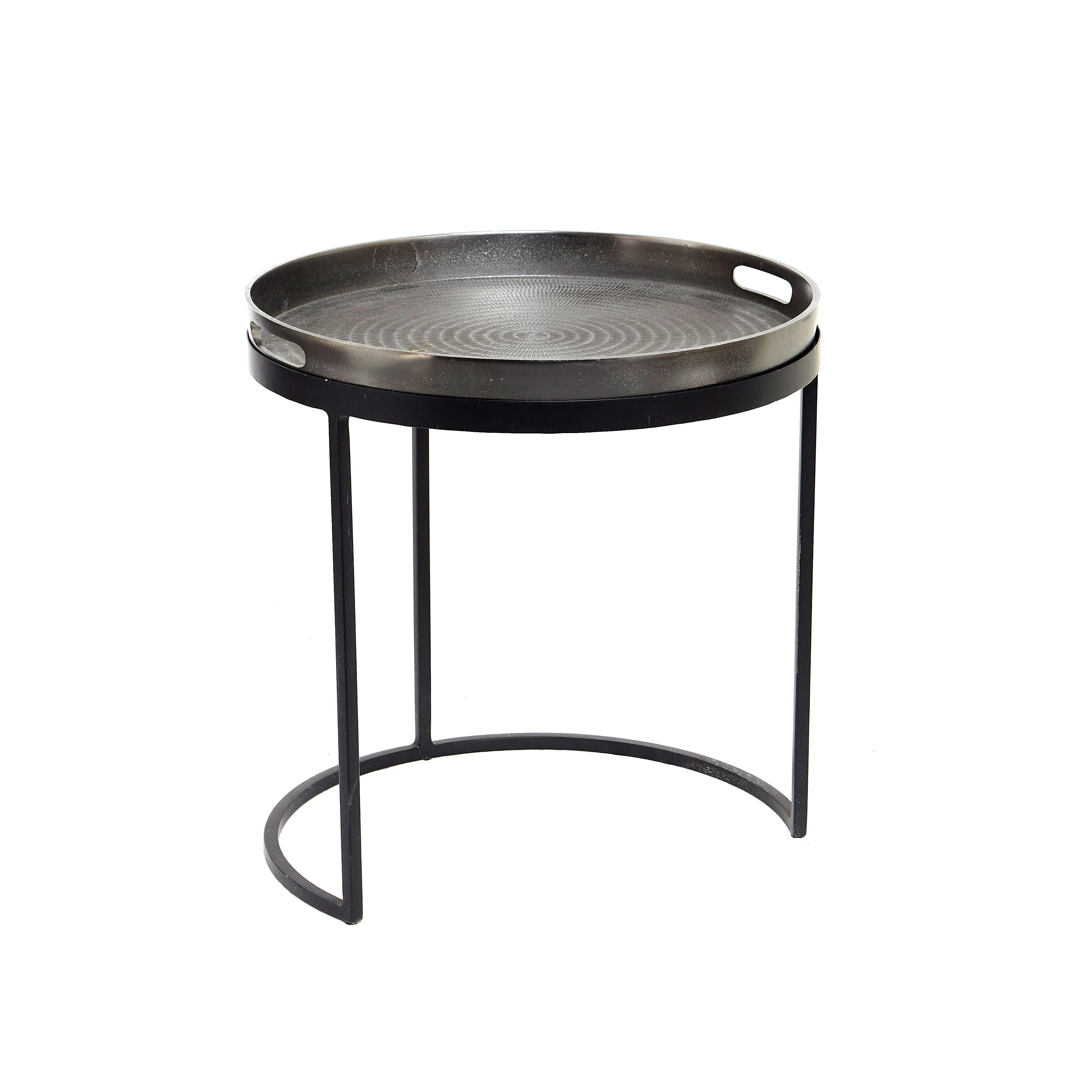 Goa round iron coffee table, Silver Grey, large image number 0