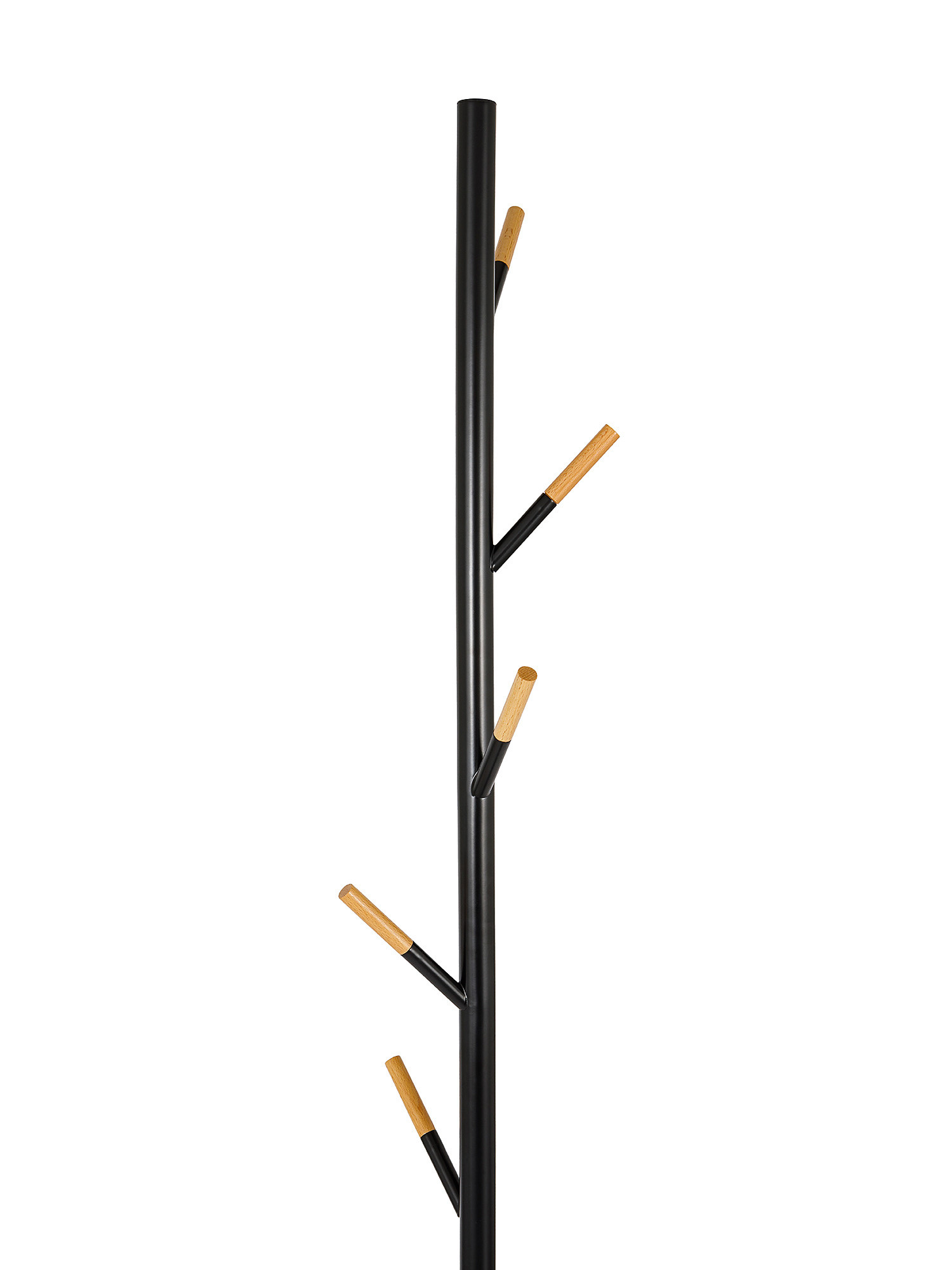 Coat hanger in iron and wood, Black, large image number 1