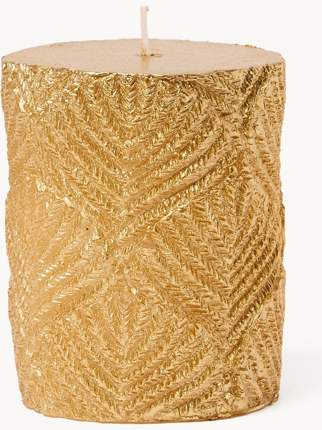 Wax candle with glitter details
