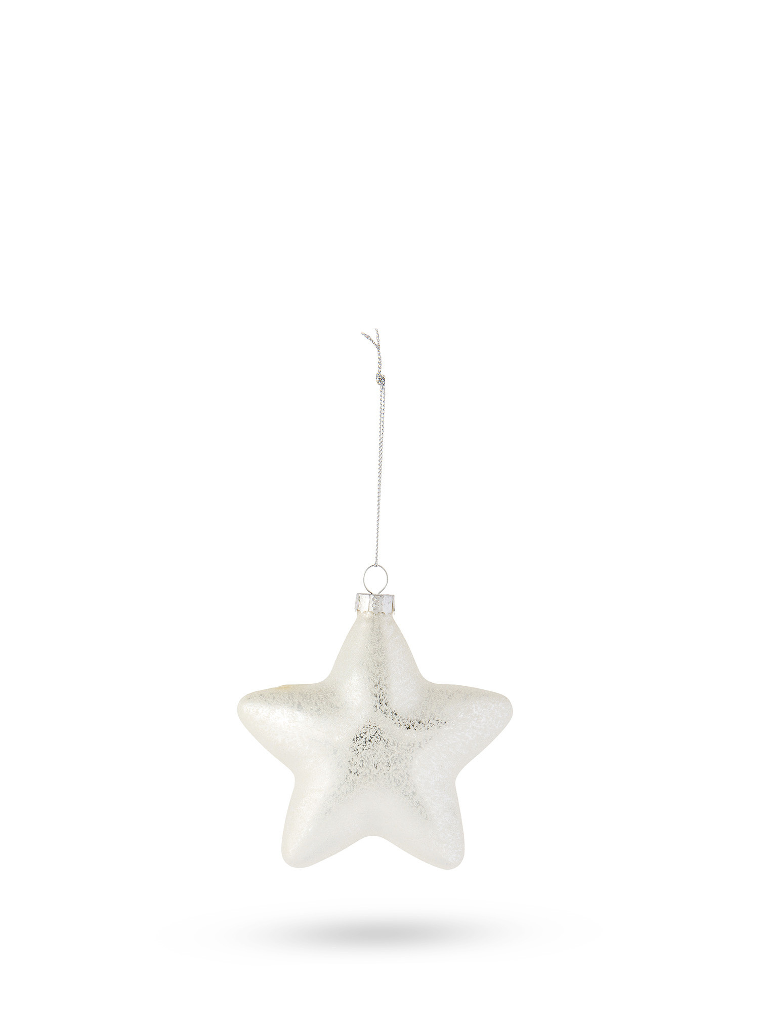 Star decoration in hand-decorated glass, Silver Grey, large image number 0