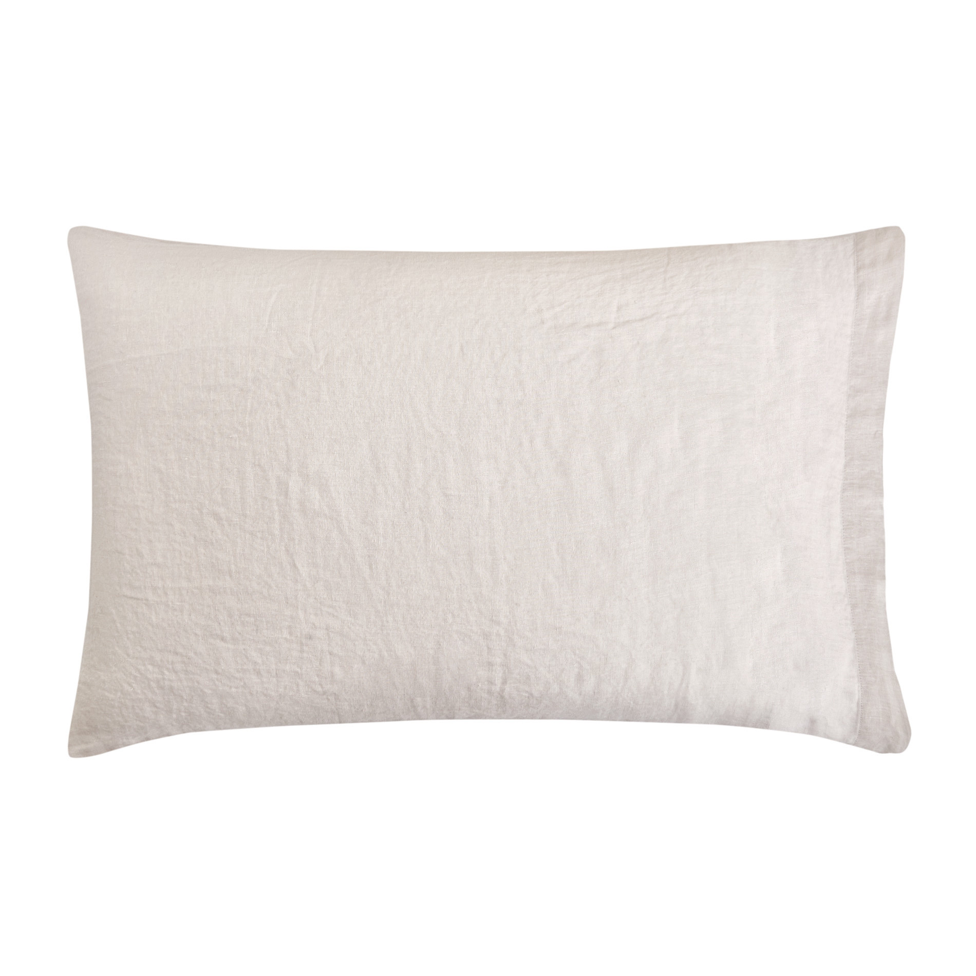 Plain pillowcase in 145 g linen, Beige, large image number 0