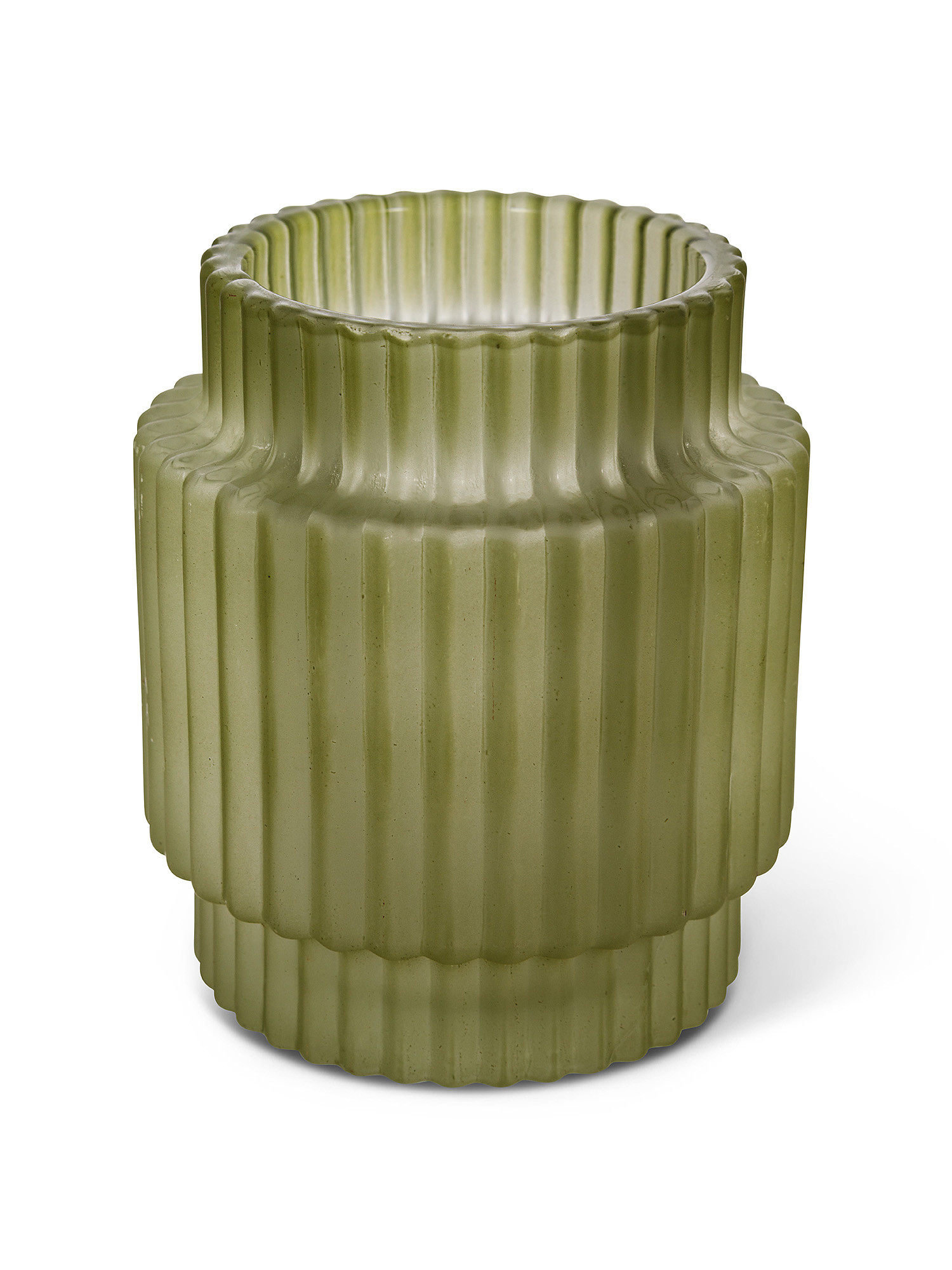 Votive vase colored glass in paste, Green, large image number 1