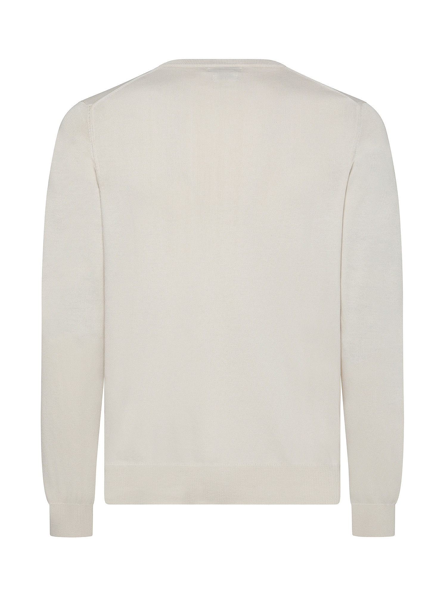 Luca D'Altieri - Crew neck sweater in extrafine pure cotton, White Cream, large image number 1