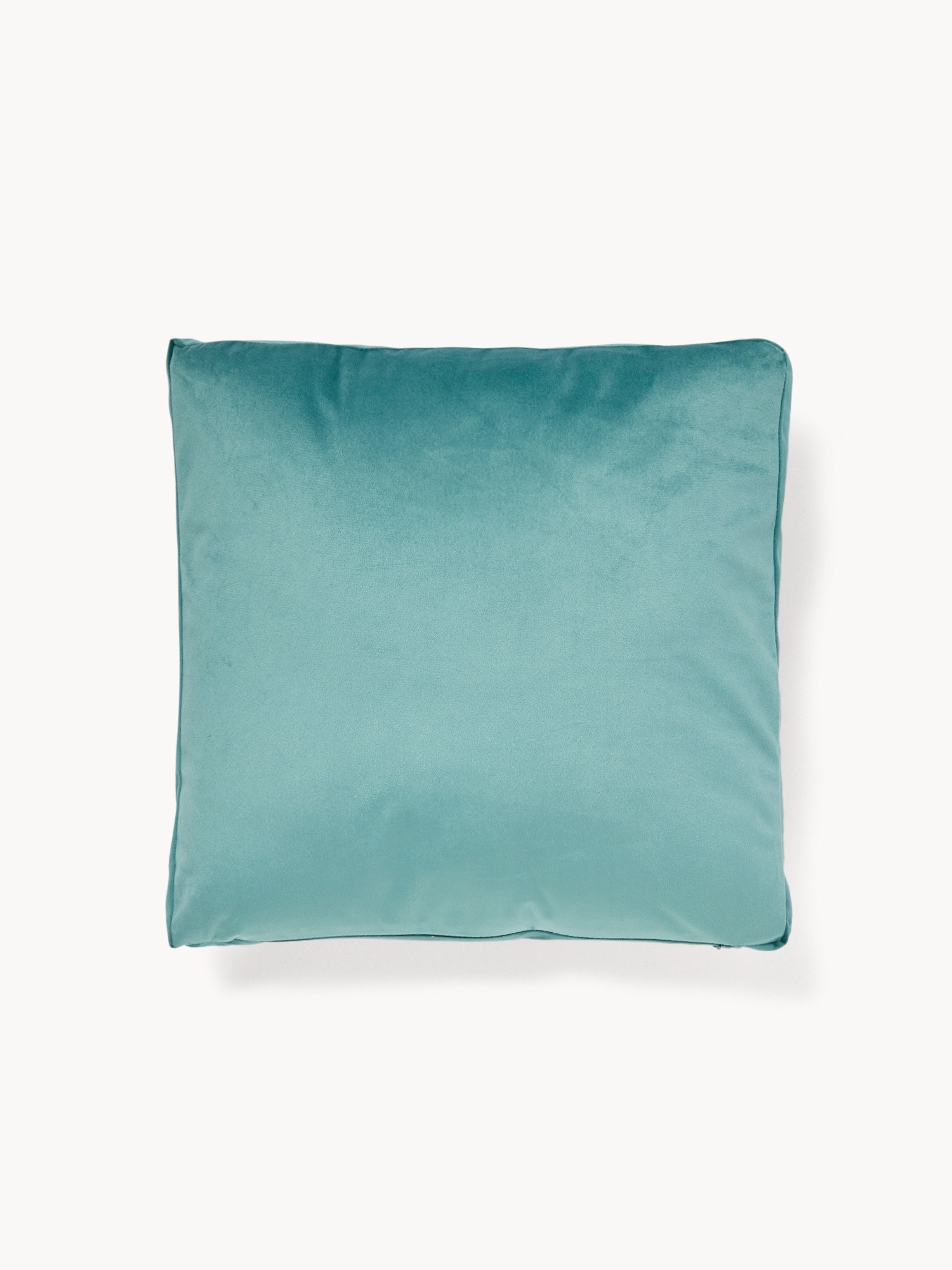 Velvet pillow with two-tone band - Discounted Price, Blue, large image number 0