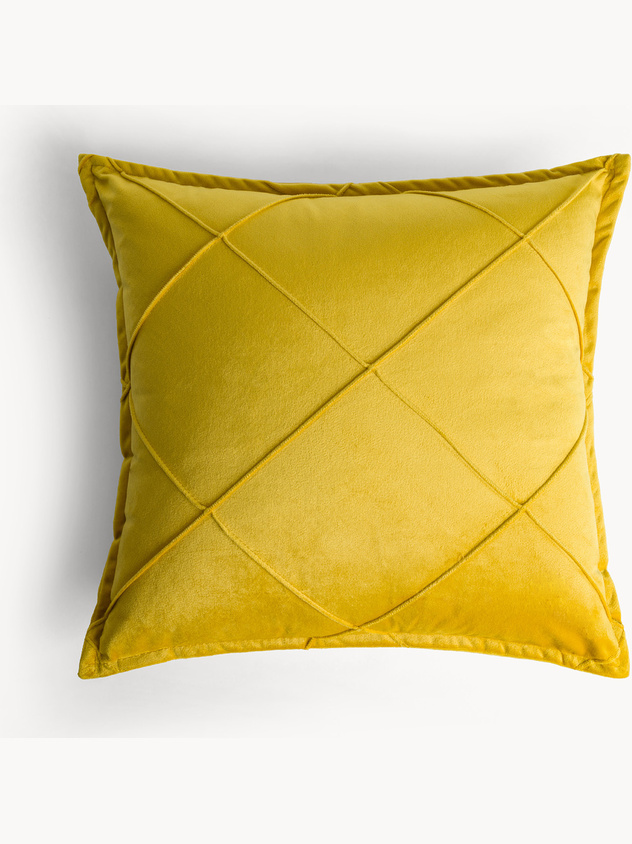 Velvet cushion 45x45 cm with geometric pattern