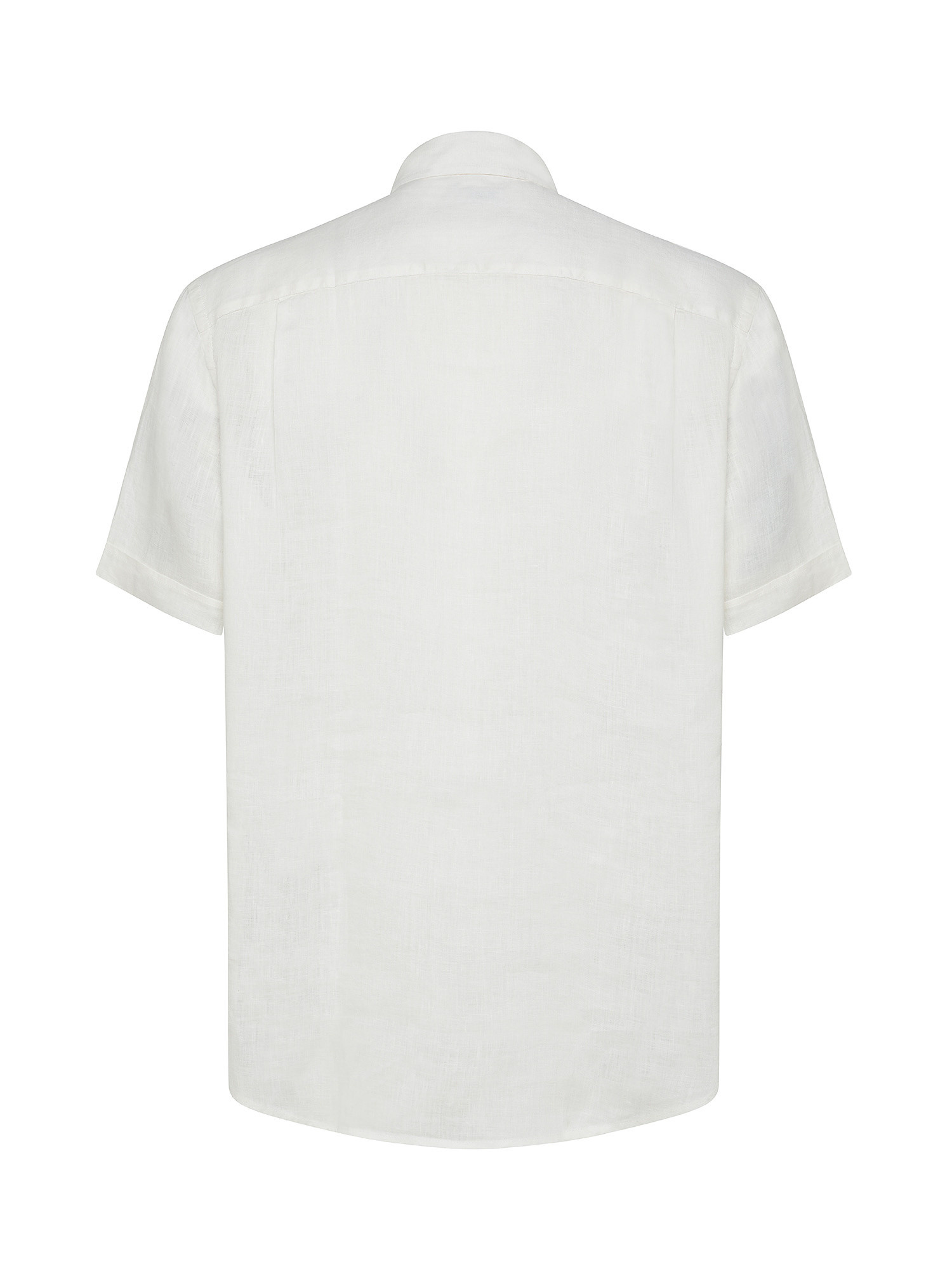 Luca D'Altieri - Camicia regular fit in puro lino, Bianco, large image number 1