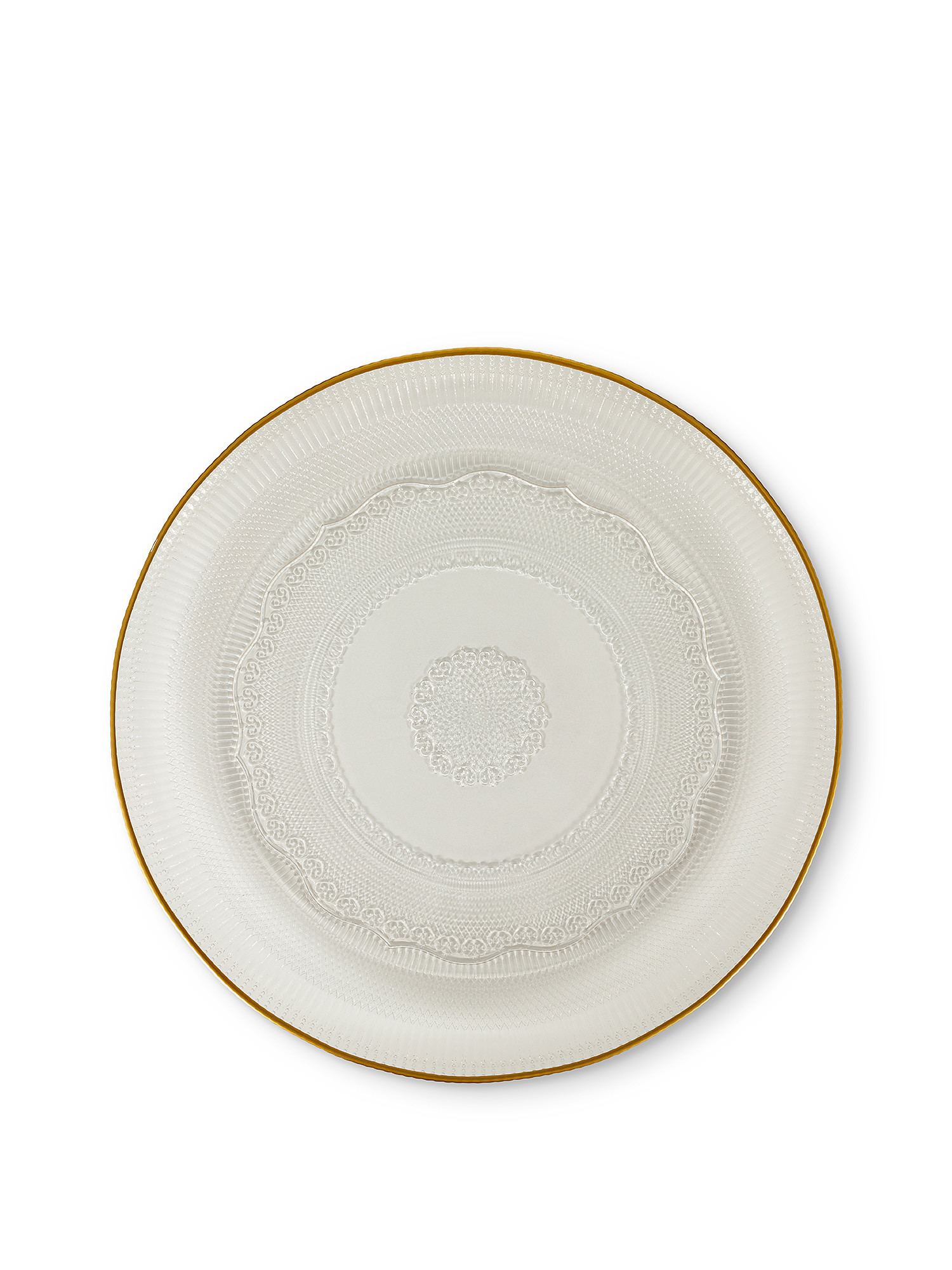 Gold edge glass serving plate, Transparent, large image number 0