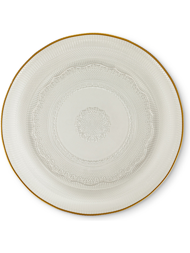 Gold edge glass serving plate