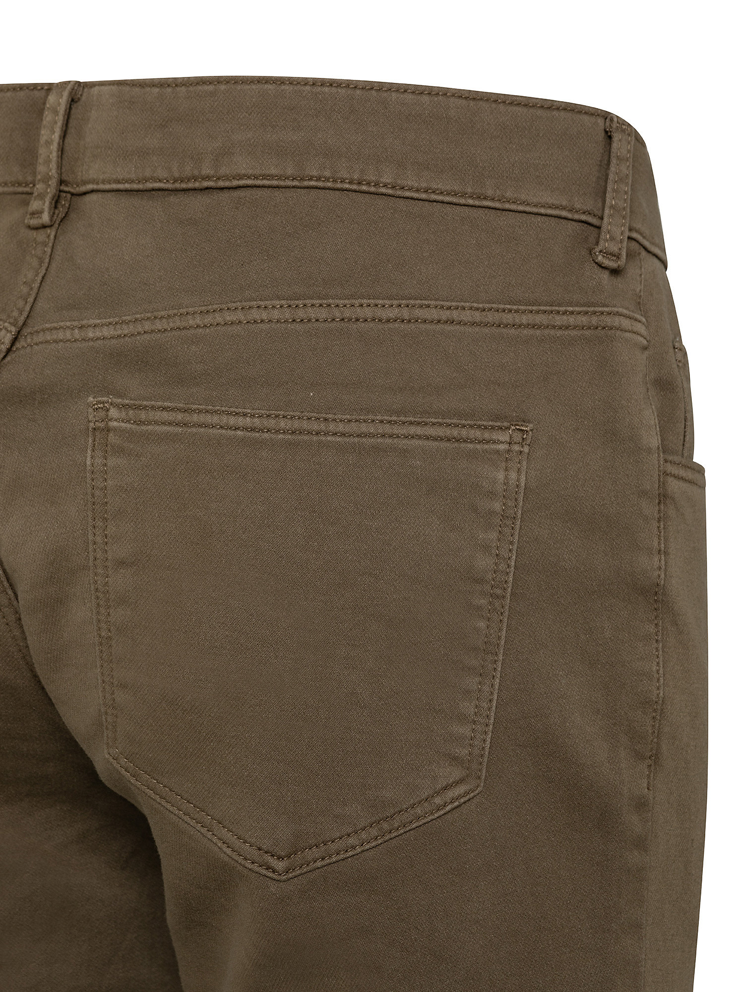 Pantalone 5 tasche slim in felpa, Verde scuro, large