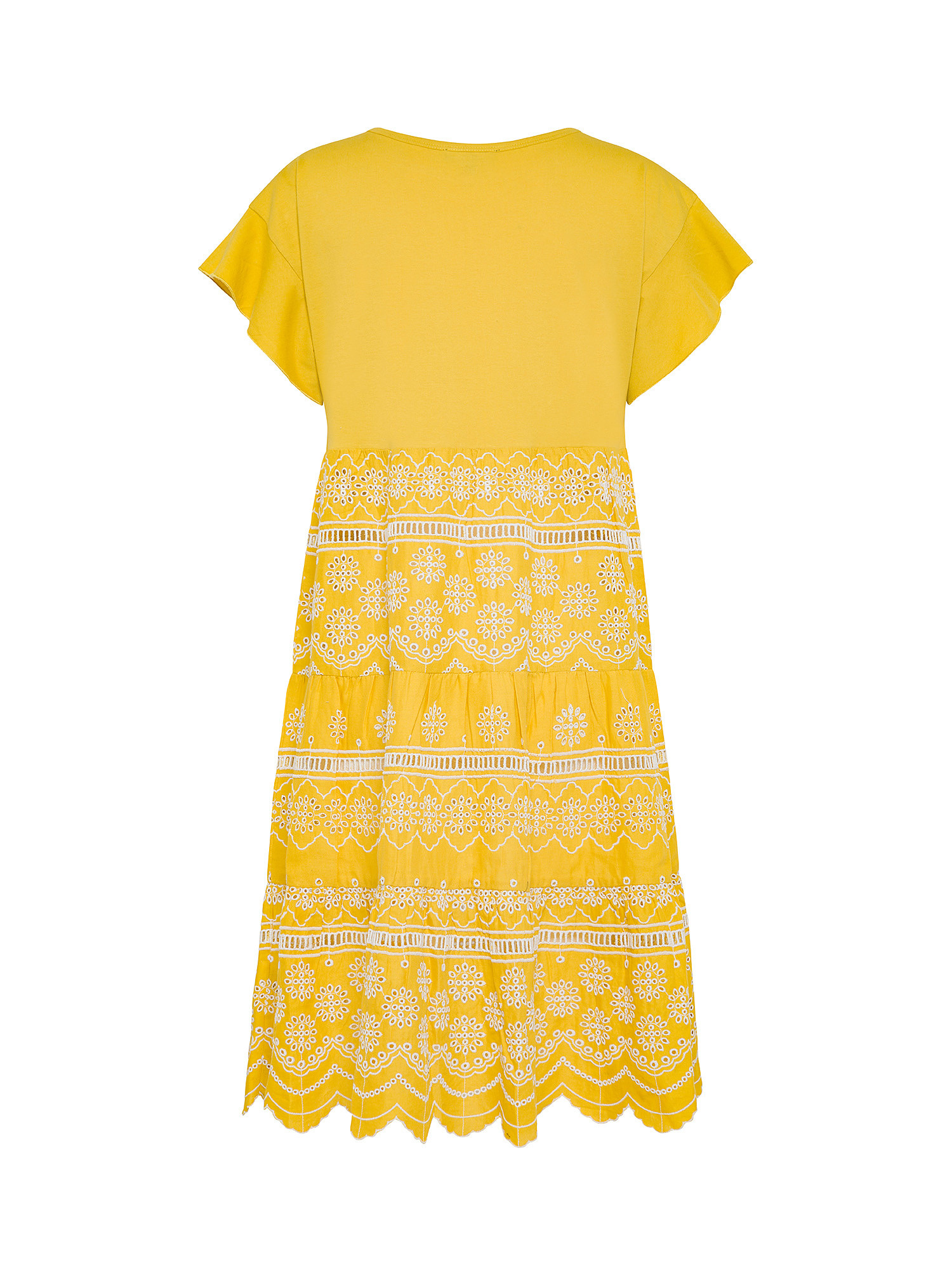 Koan - Cotton dress with flounces, Yellow, large image number 1