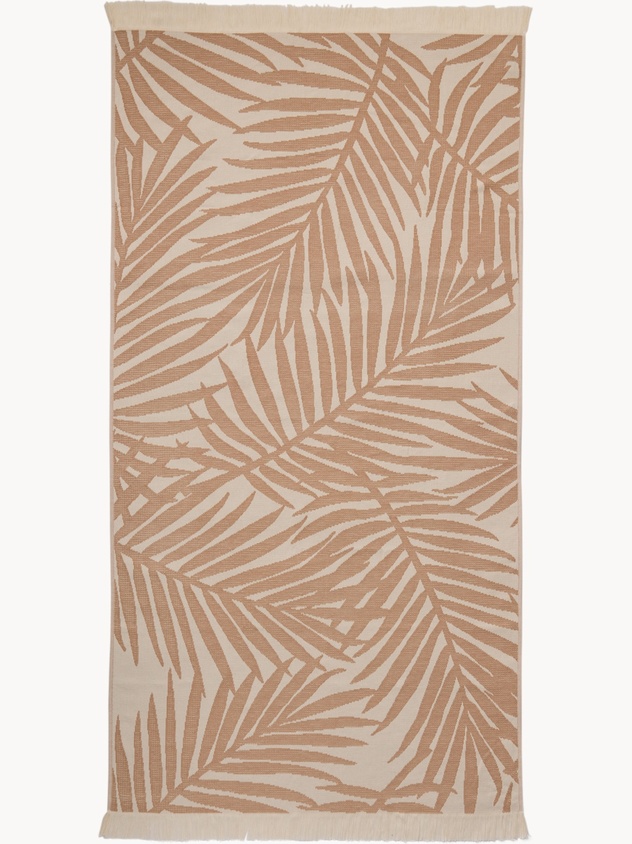 Telo mare hammam in cotone jacquard fantasia a foglie