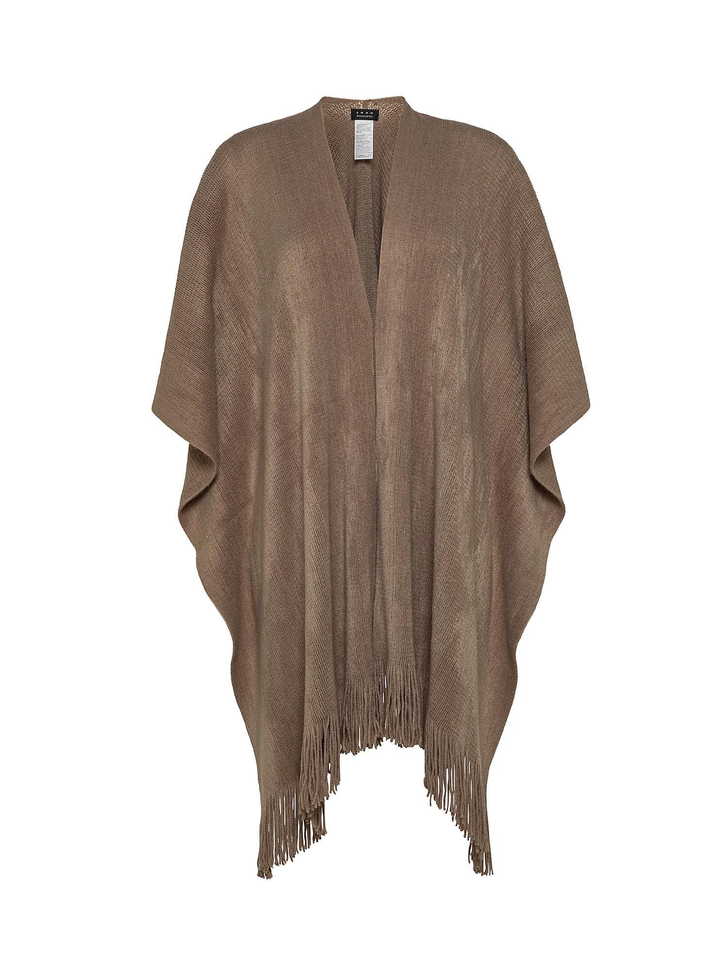 Cape with fringes, Brown, large image number 0