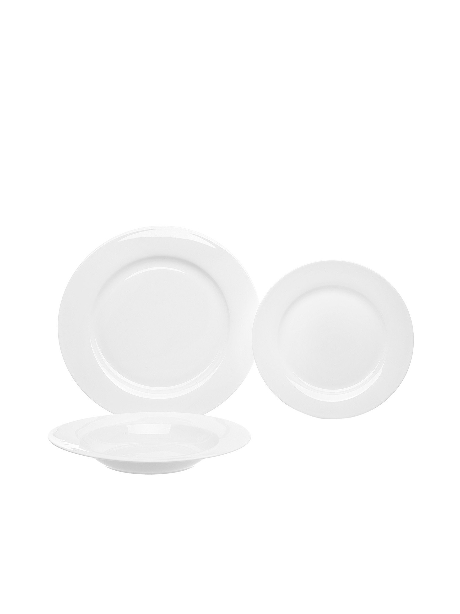 Set 18 piatti porcellana bianca Falda, Bianco, large image number 0