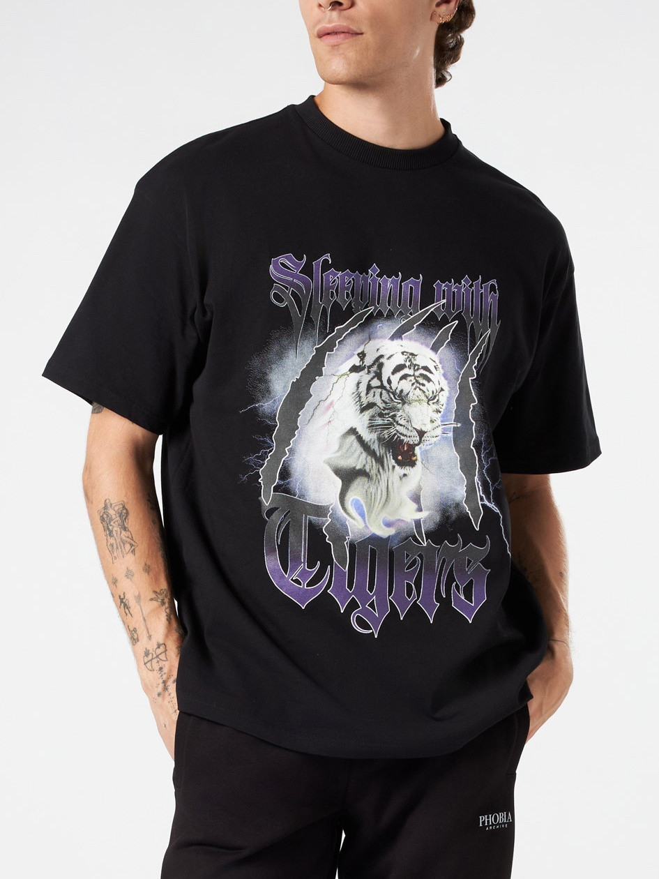 Phobia - Emis Killa T-shirt Sleeping with tigers, Nero, large image number 1