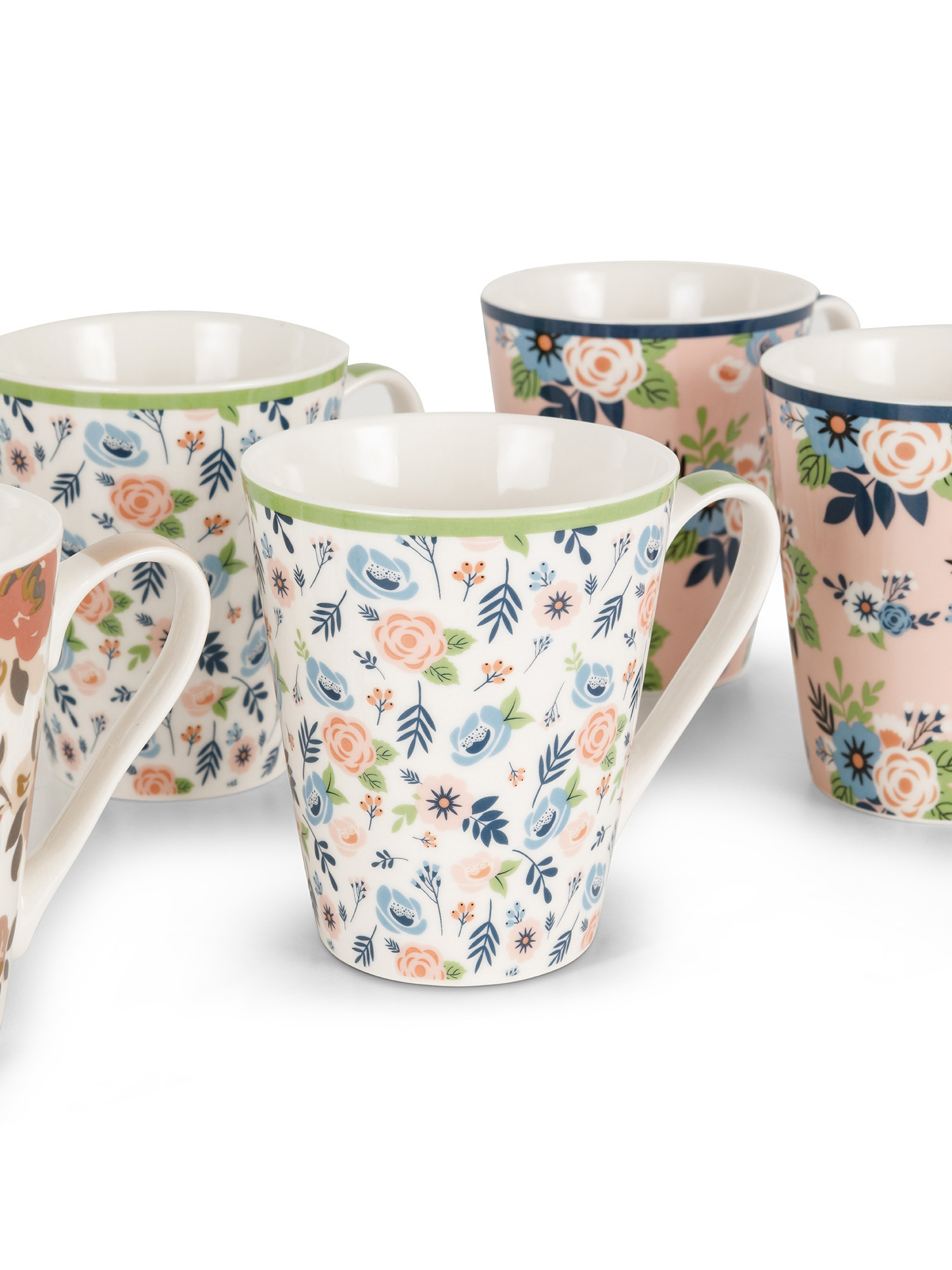 Mug with porcelain flowers, Multicolor, large image number 1