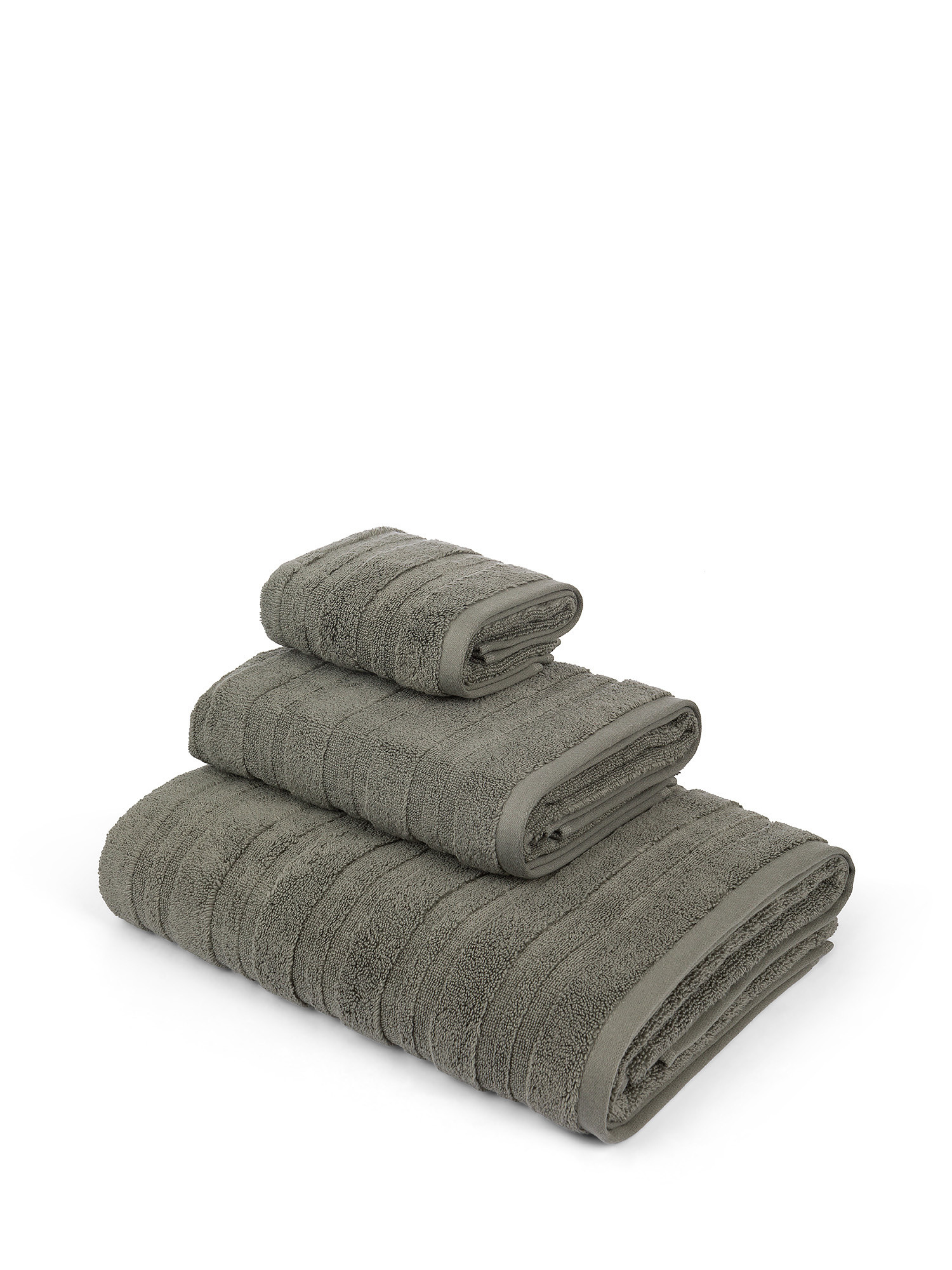 Zefiro Gold solid color 100% cotton towel, Grey, large image number 0