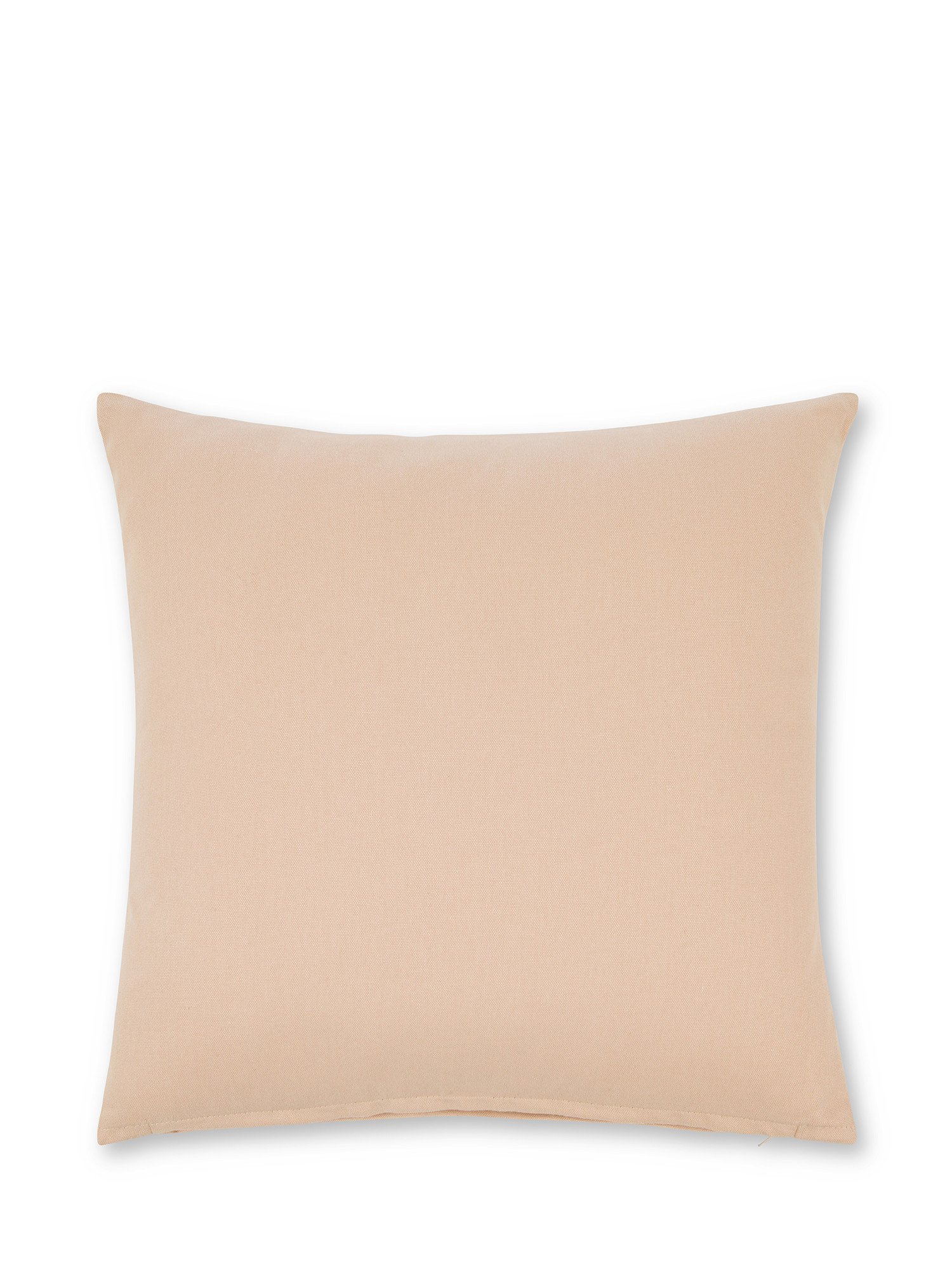 Cuscino cotone con cornice ricamata 45x45cm, Beige chiaro, large image number 1