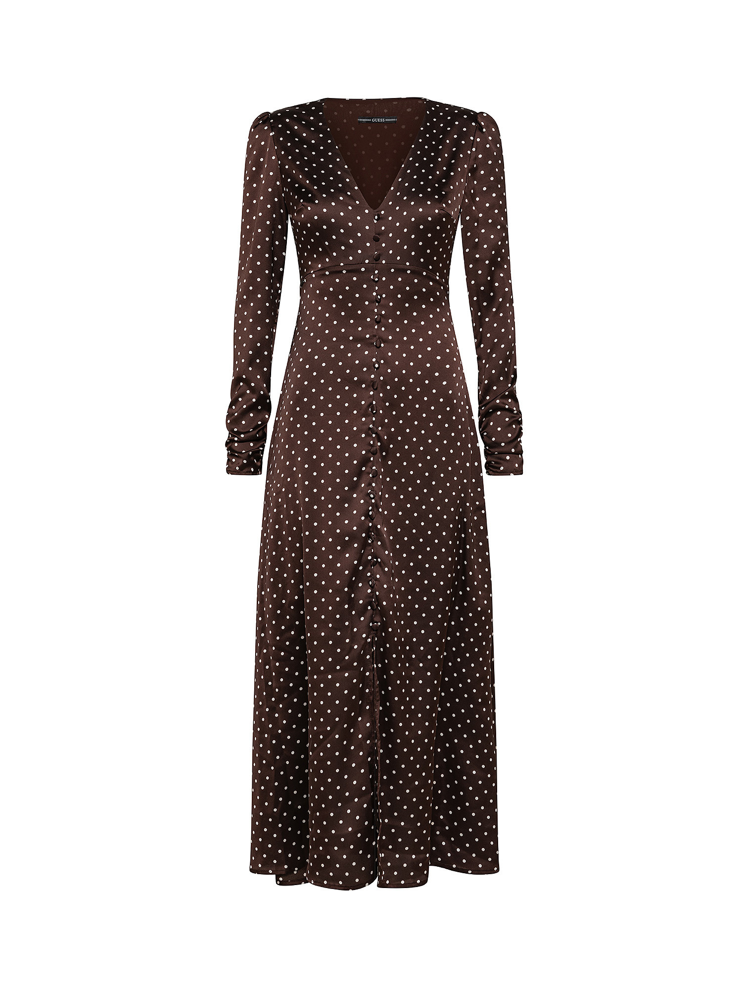 Small dot print dress, Dark Brown, large image number 0