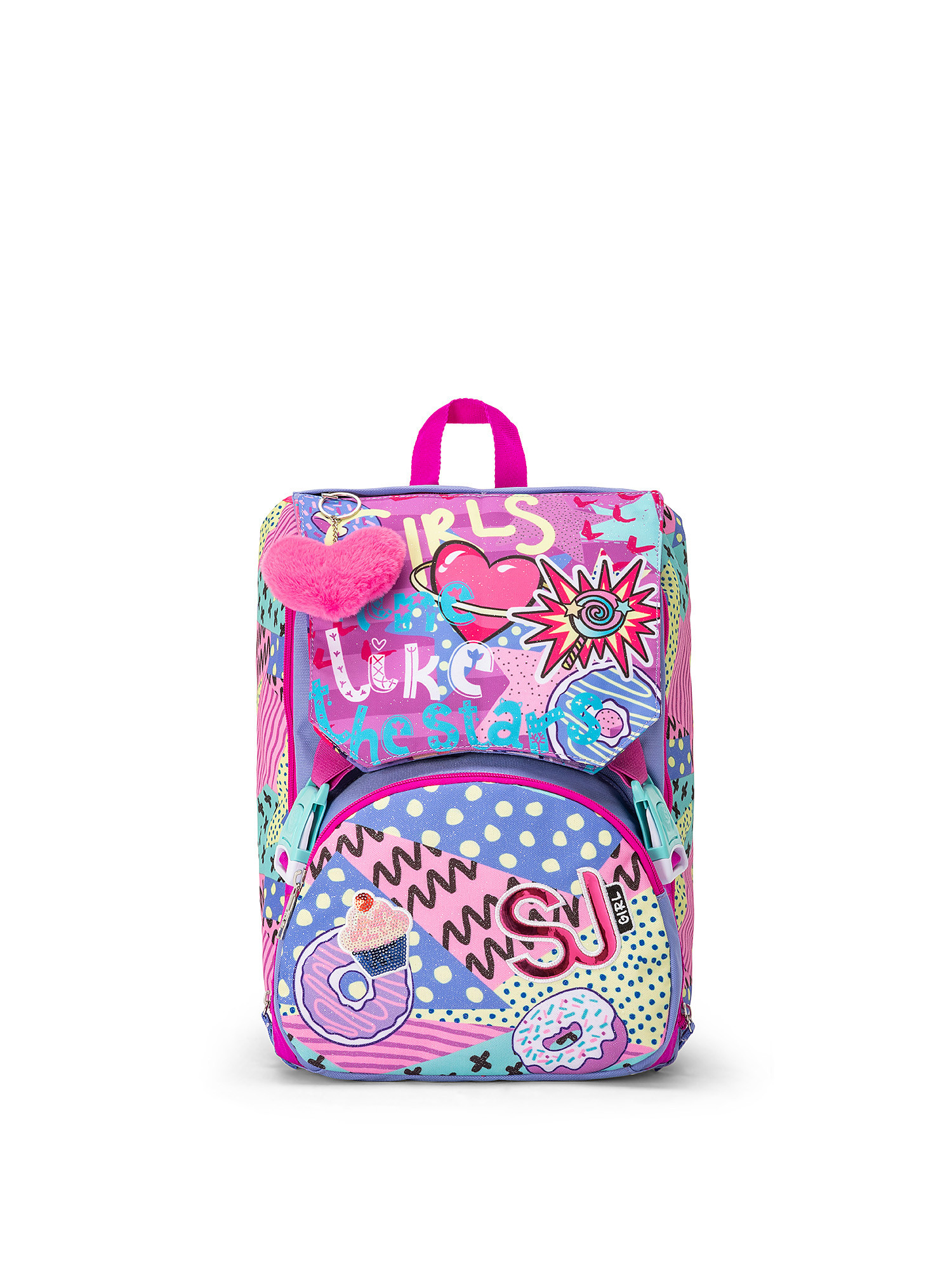 Backpack sj extensible big - have fun girl, Multicolor, large image number 0