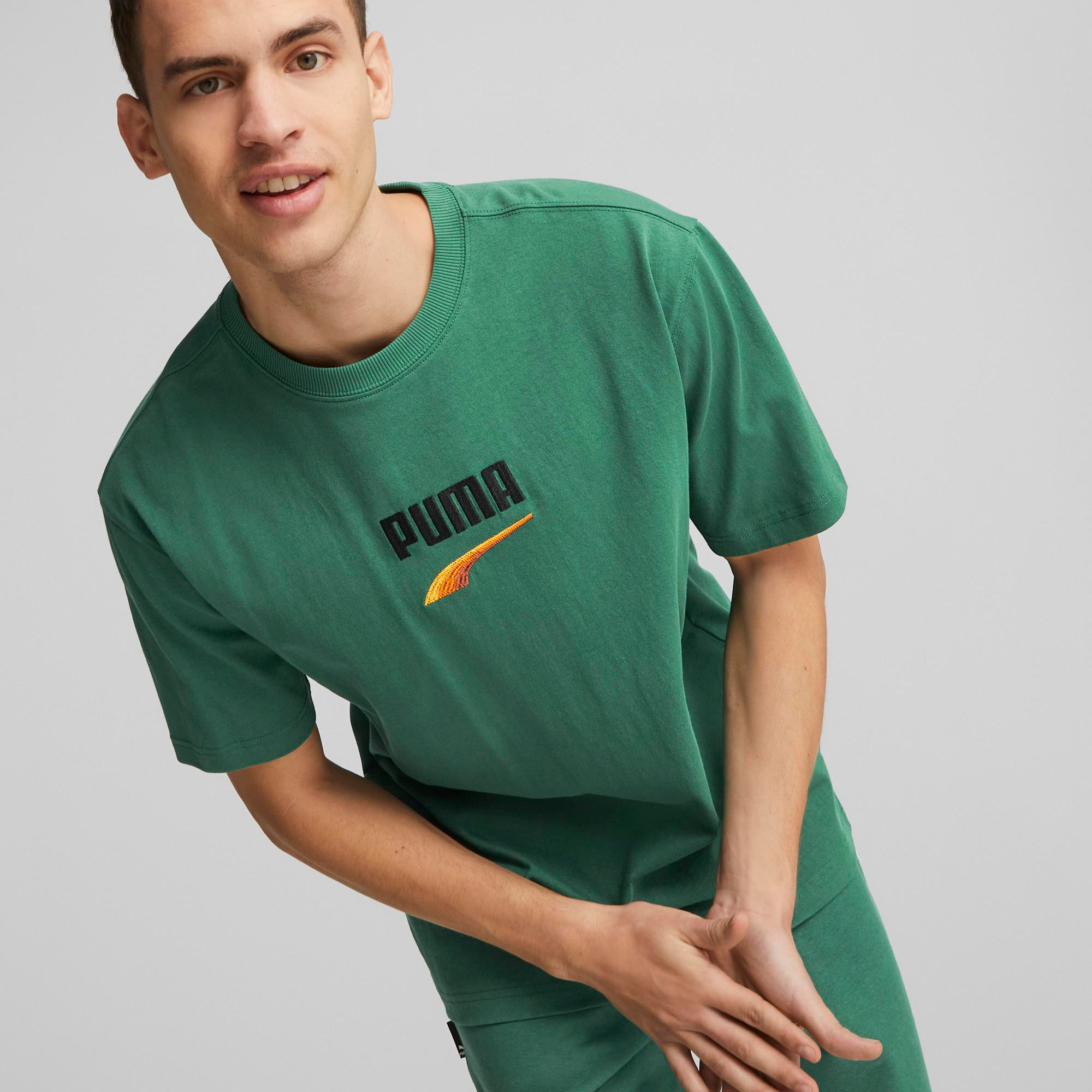 Puma - Cotton T-shirt with logo, Green, large image number 2