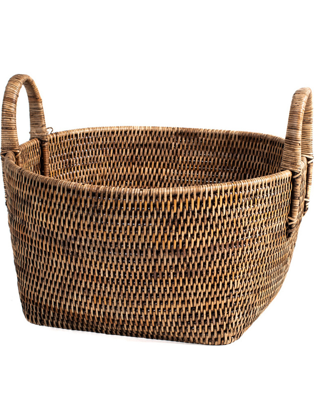 Woven rattan basket