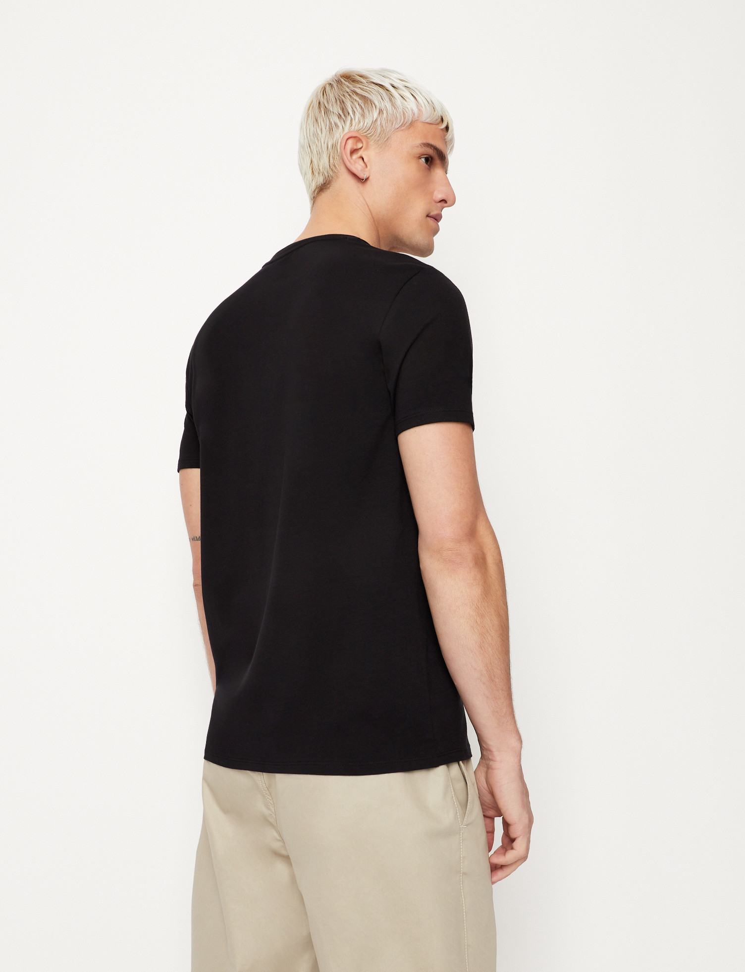 Armani Exchange - T-shirt con stampa slim fit, Nero, large image number 2