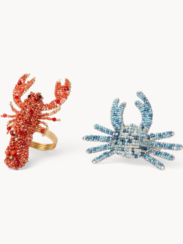 Portatovagliolo fatto a mano con perline in vetro