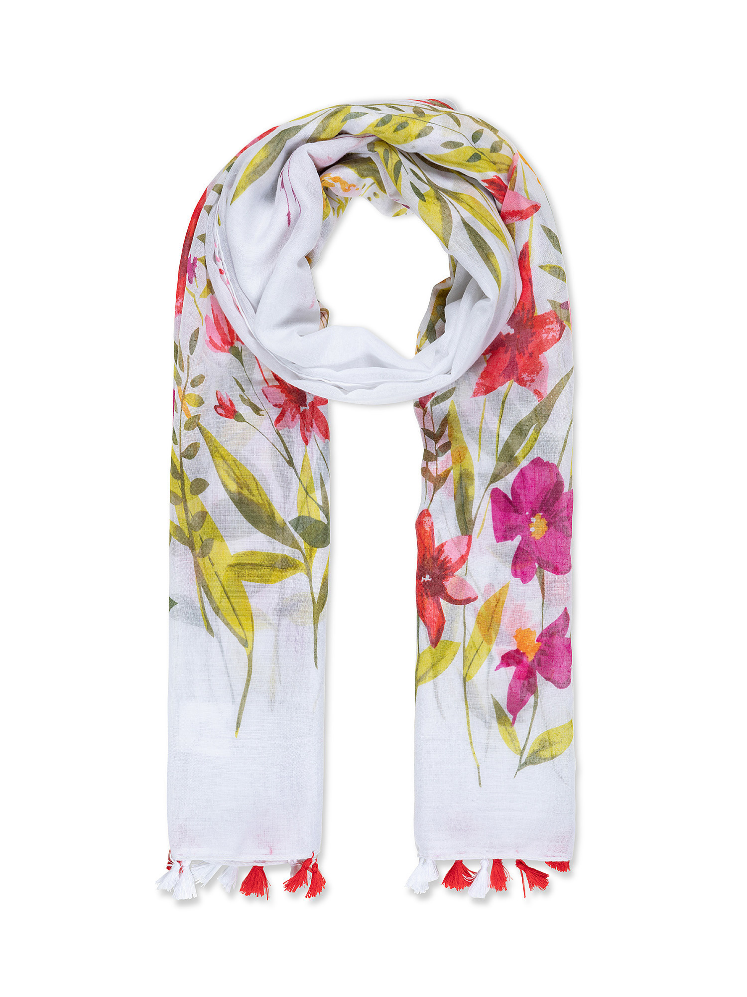 Floral patterned scarf, Multicolor, large image number 0