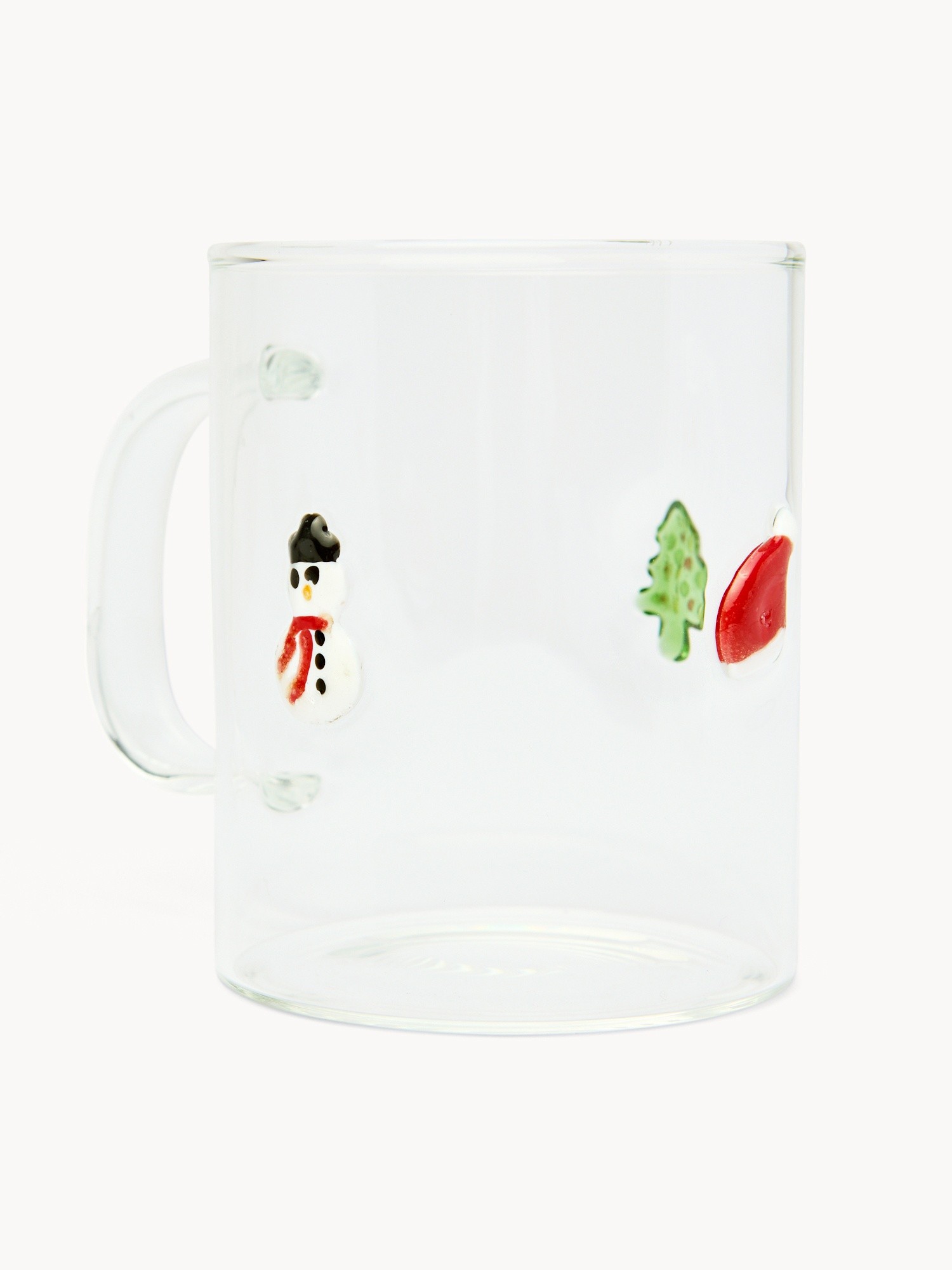 Borosilicate glass mug with Christmas appliques, Transparent, large image number 2