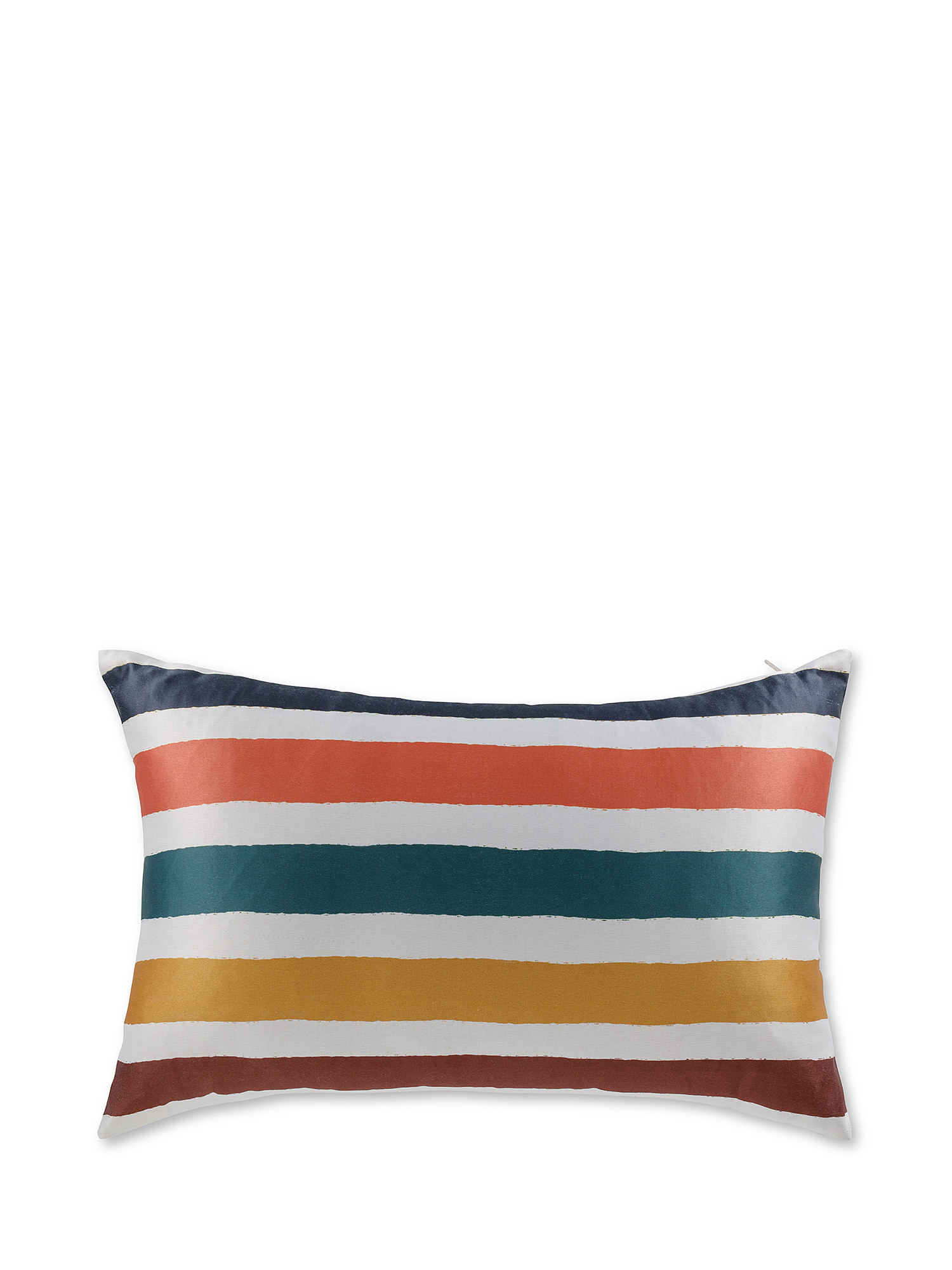 Striped satin effect cushion 35x55cm, Multicolor, large image number 0