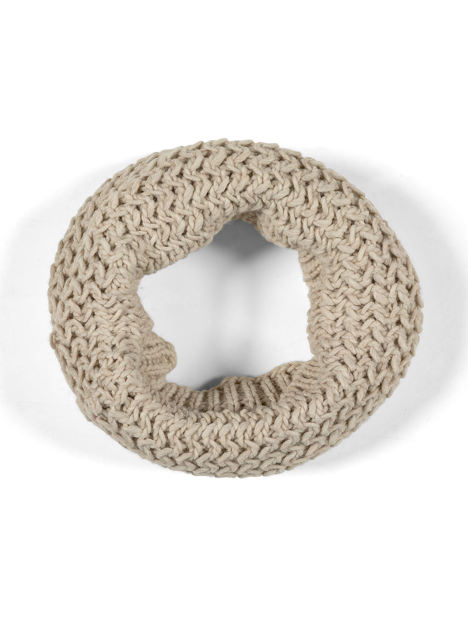 Neck warmer with chain motif, Beige, large image number 0