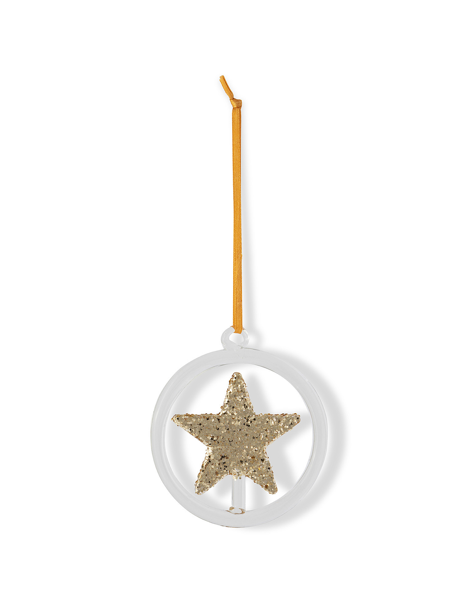 Star-shaped glass tree decoration, Gold, large image number 0