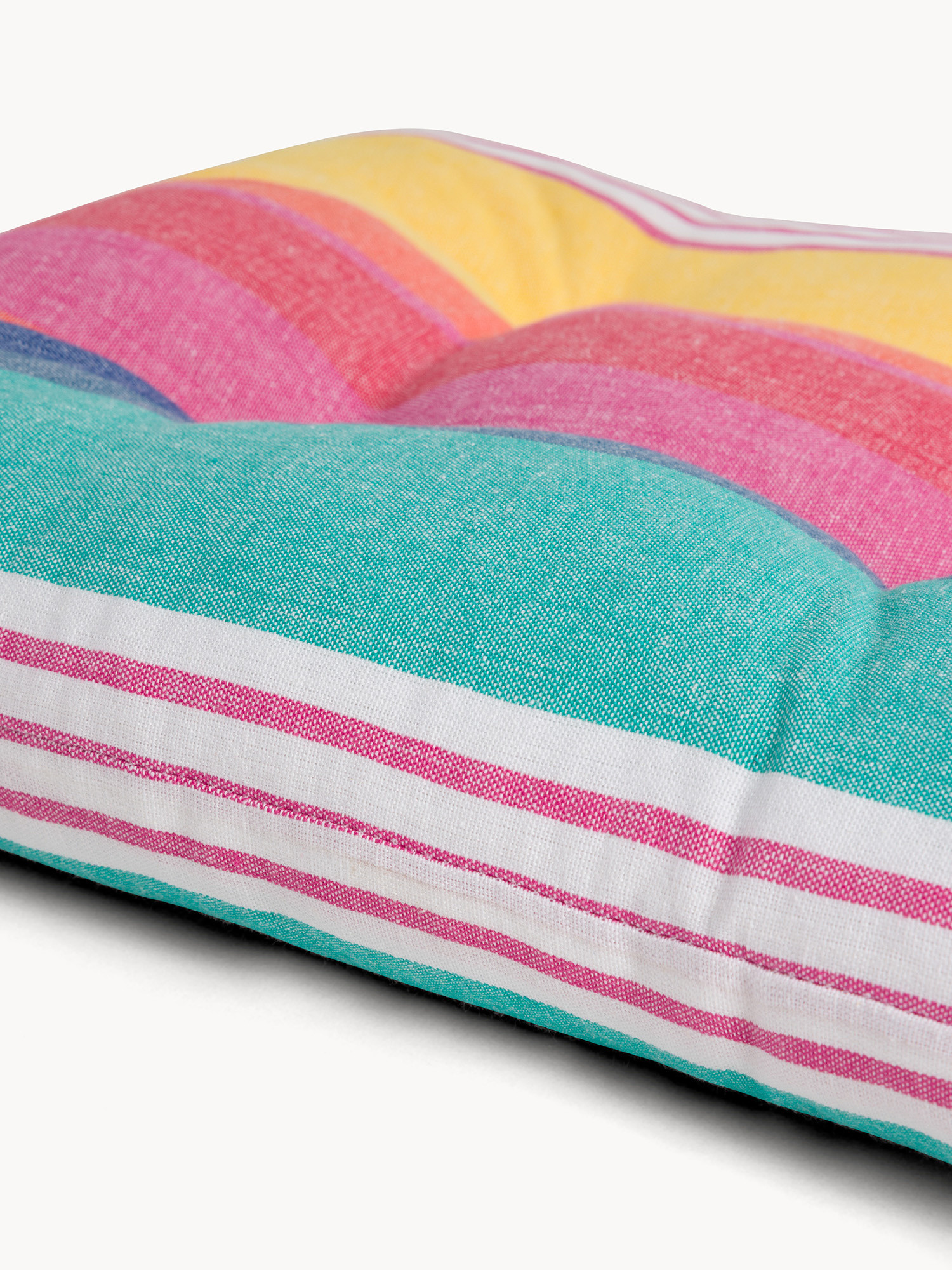 Cuscino da sedia in puro cotone a righe, Multicolor, large image number 1